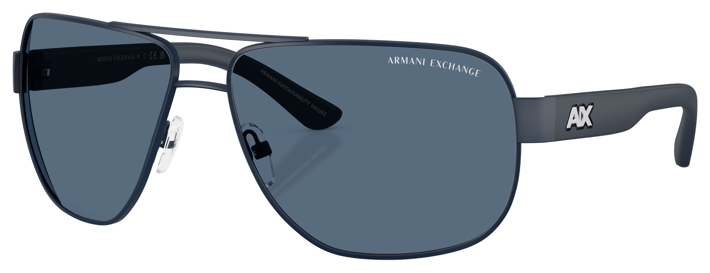 Image of Armani Exchange AX2012S Sunglasses - Matte Blue/Dark Blue