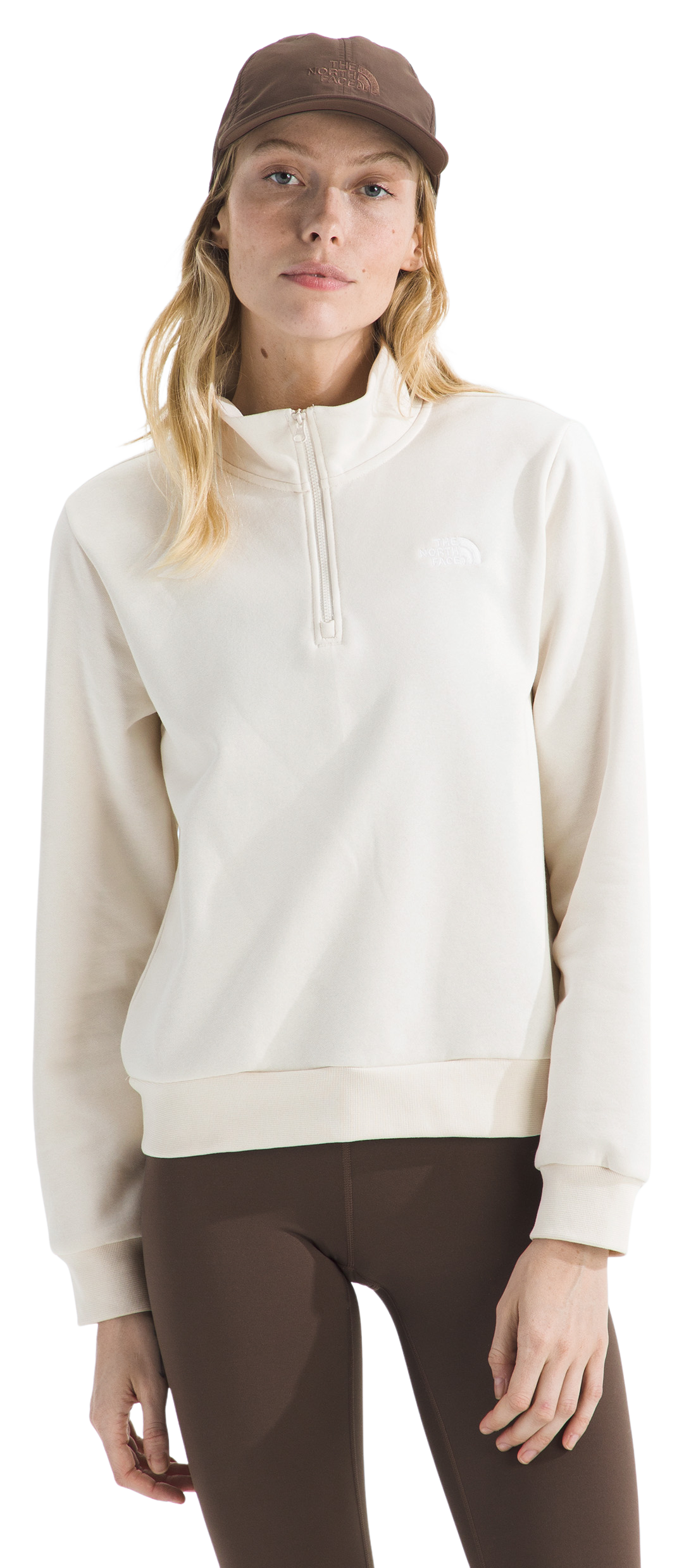 Image of The North Face Evolution Simple Dome Collar Quarter-Zip Pullover - White Dune