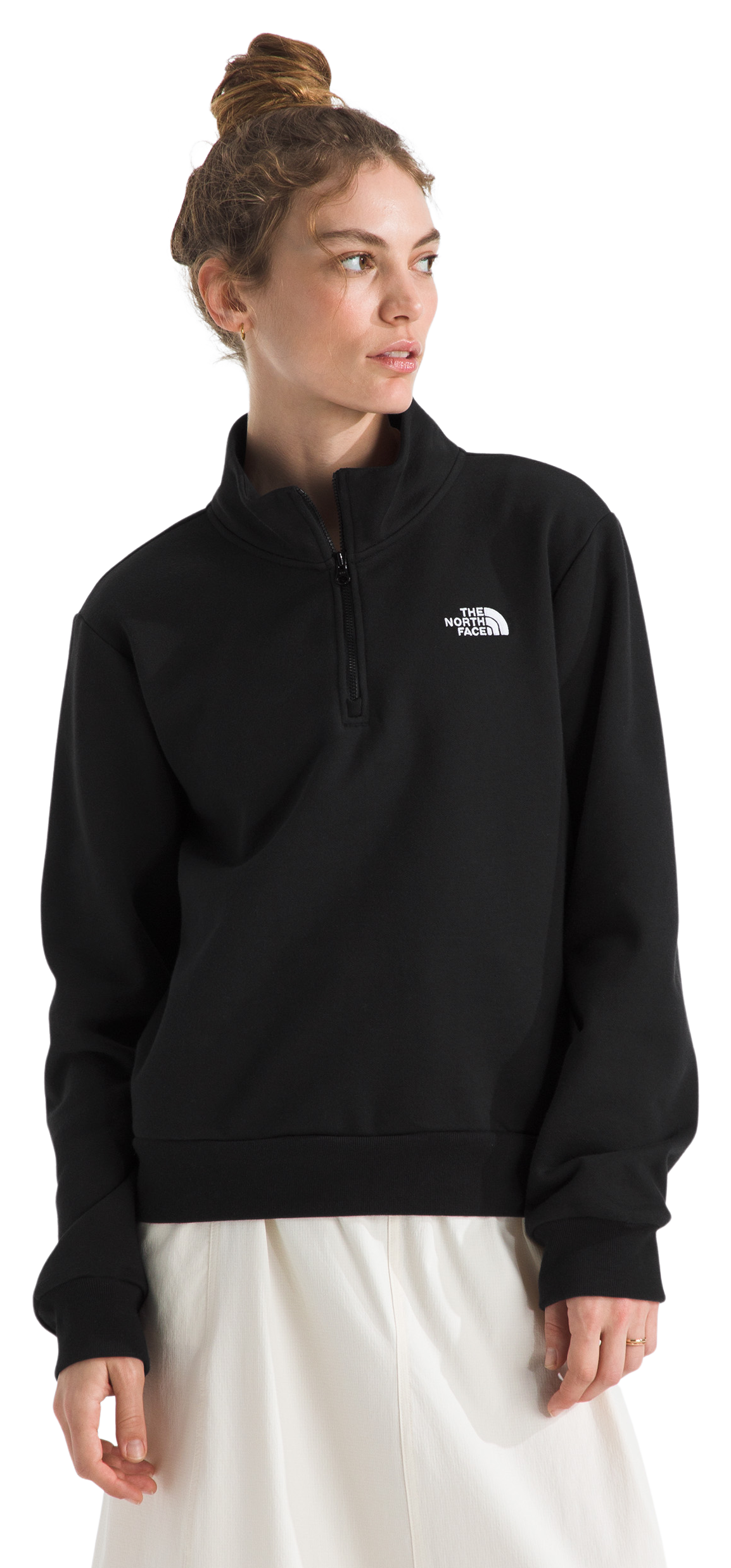 Image of The North Face Evolution Simple Dome Collar Quarter-Zip Pullover - TNF Black