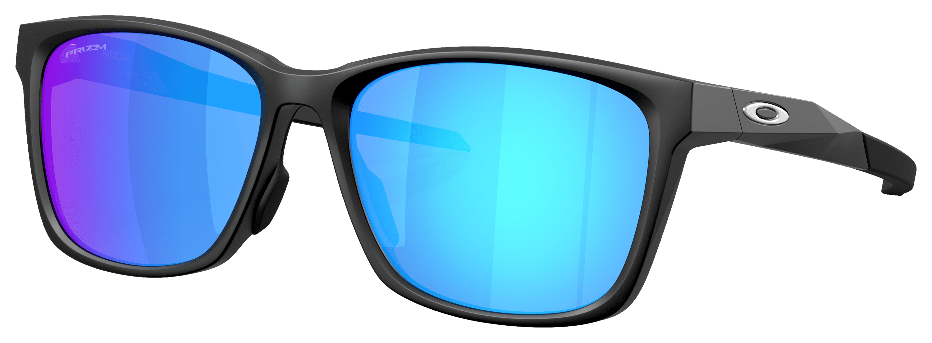 Image of Oakley Paracord Low Bridge Fit OO9506D Prizm Grey Mirror Sunglasses - Matte Black/Prizm Sapphire Mirror - X-Large