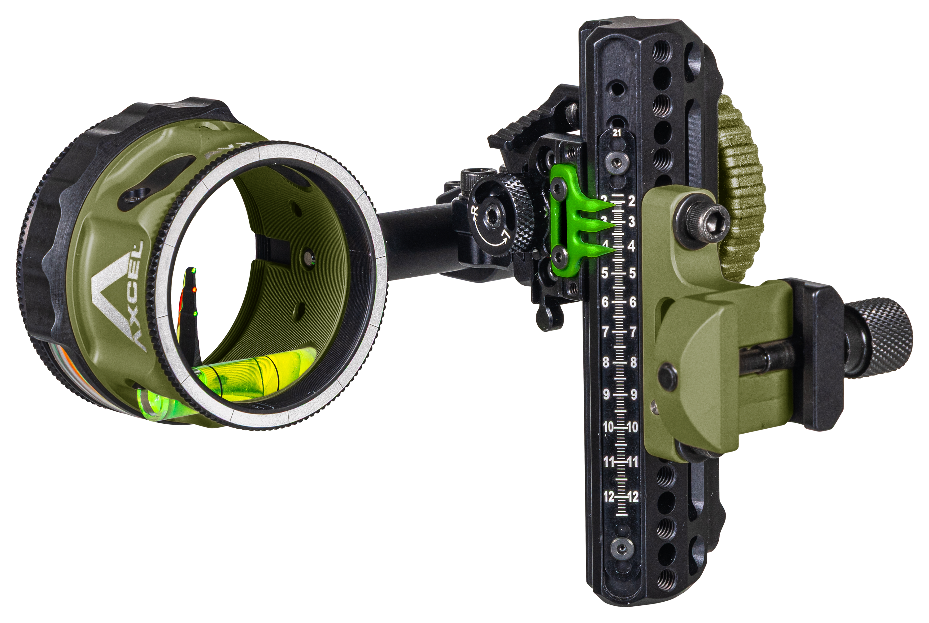 Image of AXCEL Driver CK 3-Pin Slider Bow Sight with Picatinny Mount and AVX Triple Threat Pin - Evergreen CK