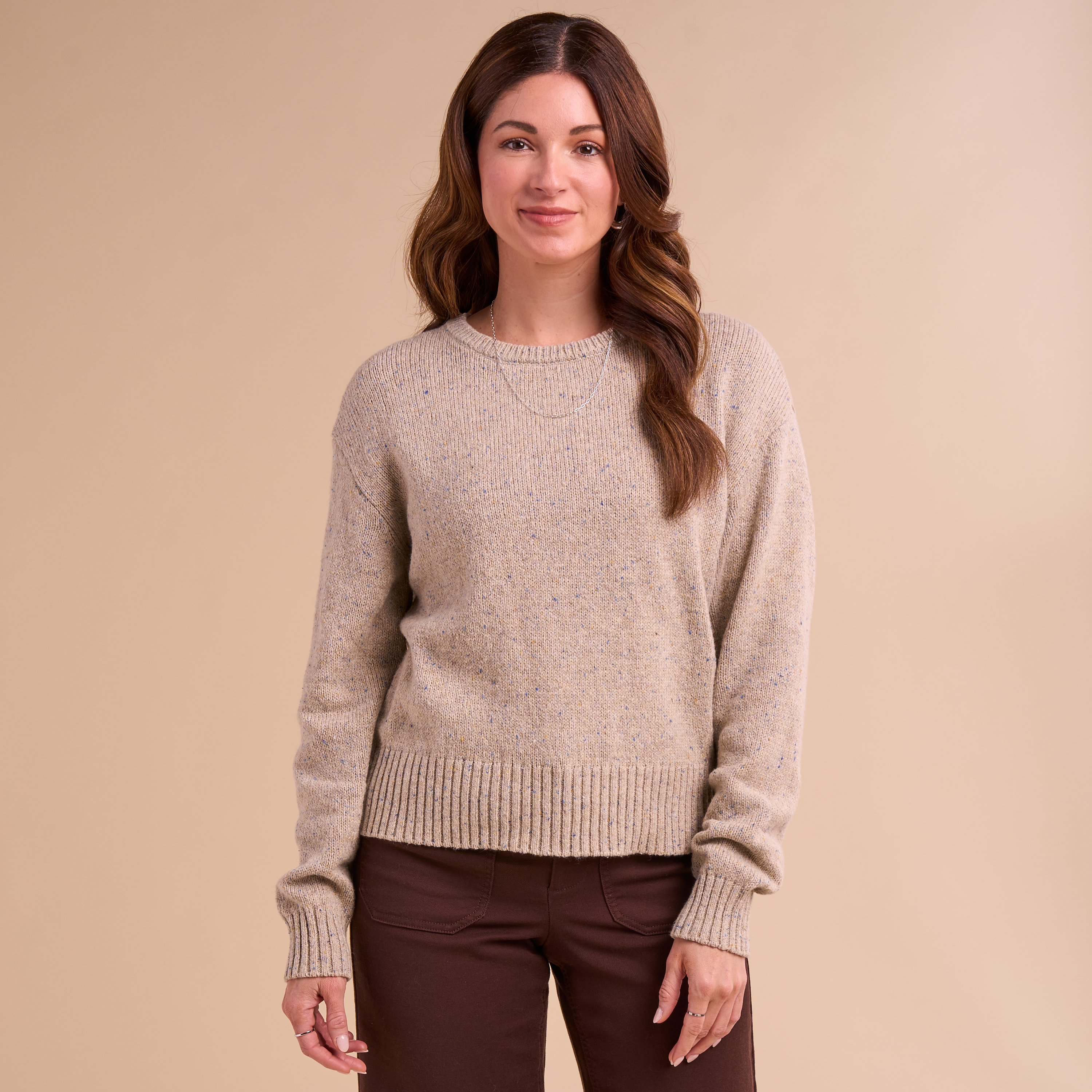 Image of Natural Reflections Finley Crew-Neck Sweater - Oatmeal Fleck