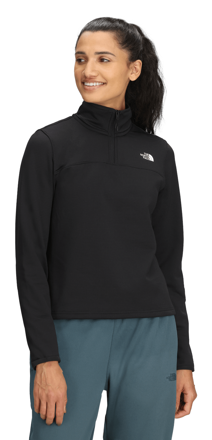 Image of The North Face Cedar Trail Grid Fleece Quarter-Zip Jacket - TNF Black