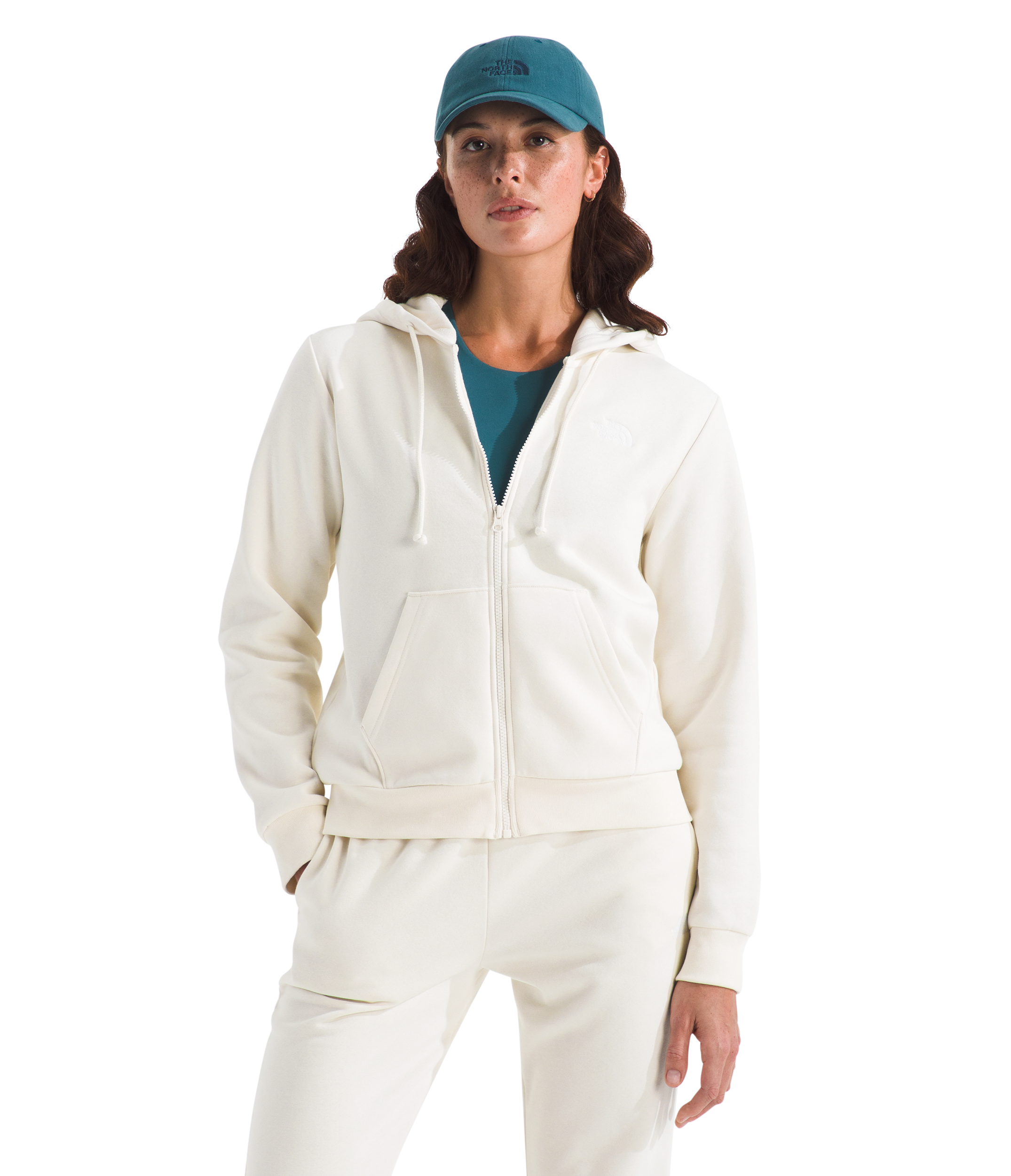 Image of The North Face Evolution Simple Dome Regular Full-Zip Hoodie - White Dune