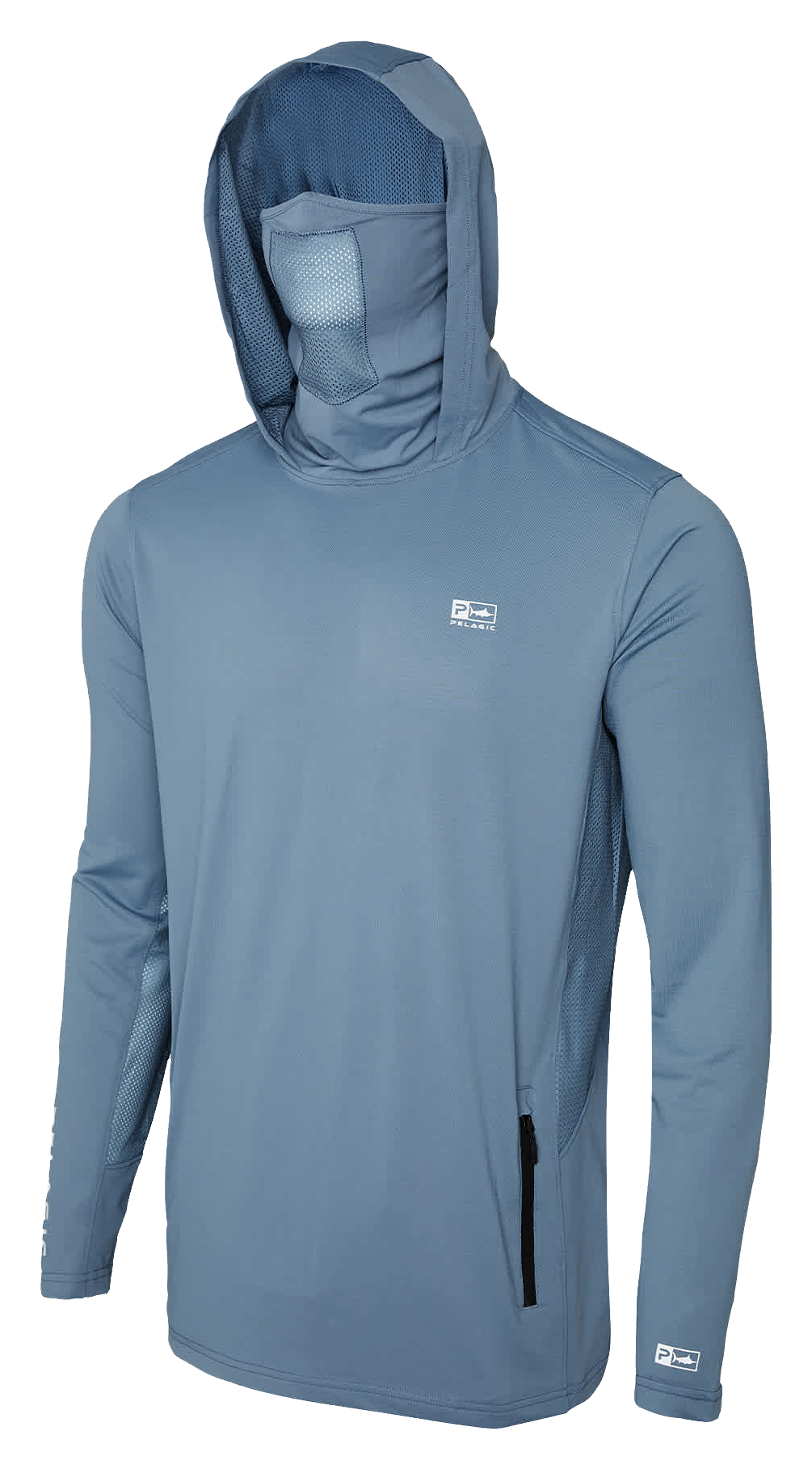 Image of Pelagic Exo-Tech Solid Hooded Long-Sleeve Fishing Shirt - Petrol