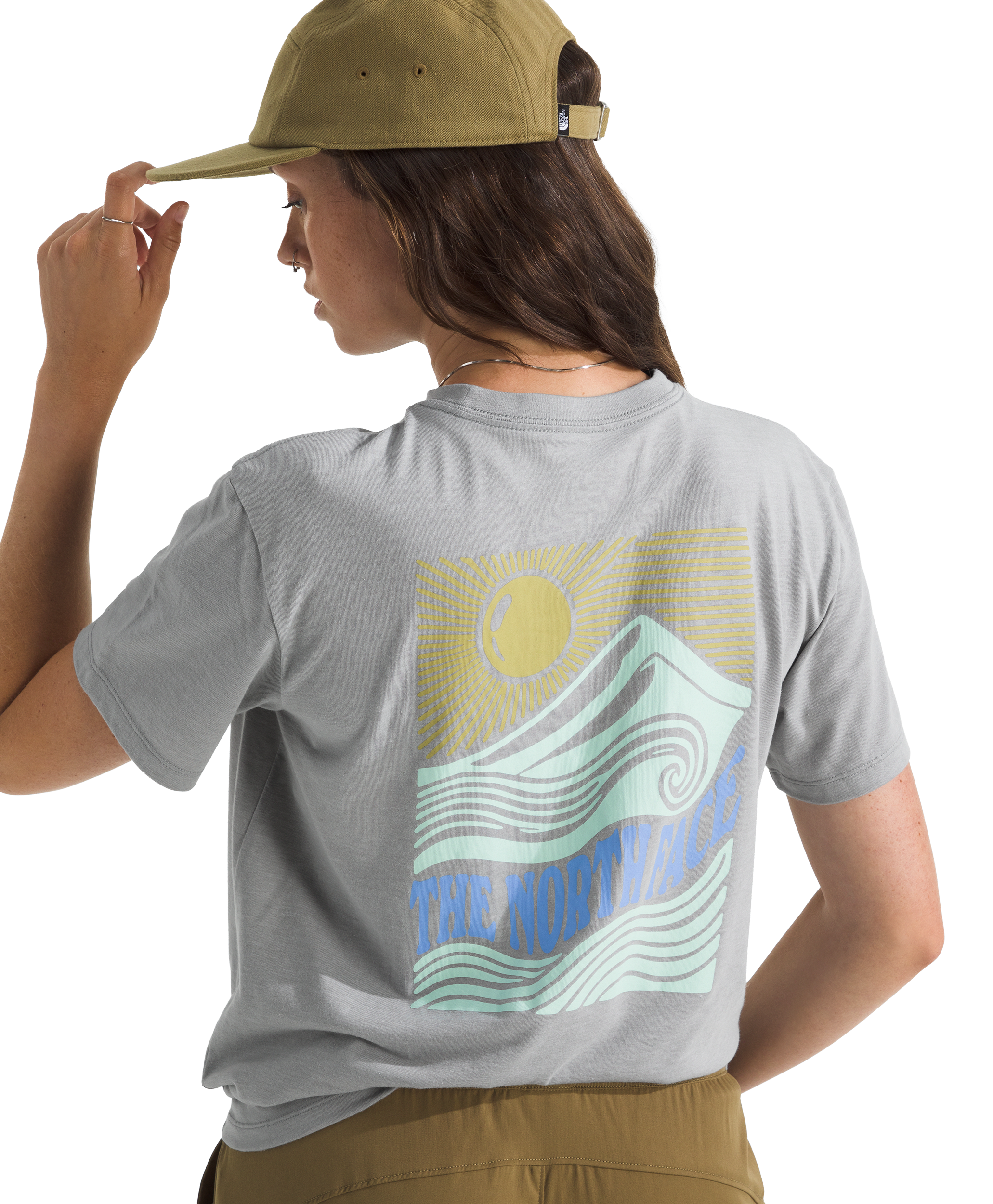 Image of The North Face Tri-Blend Mountain Escape Short-Sleeve T-Shirt - TNF Light Grey White Heather