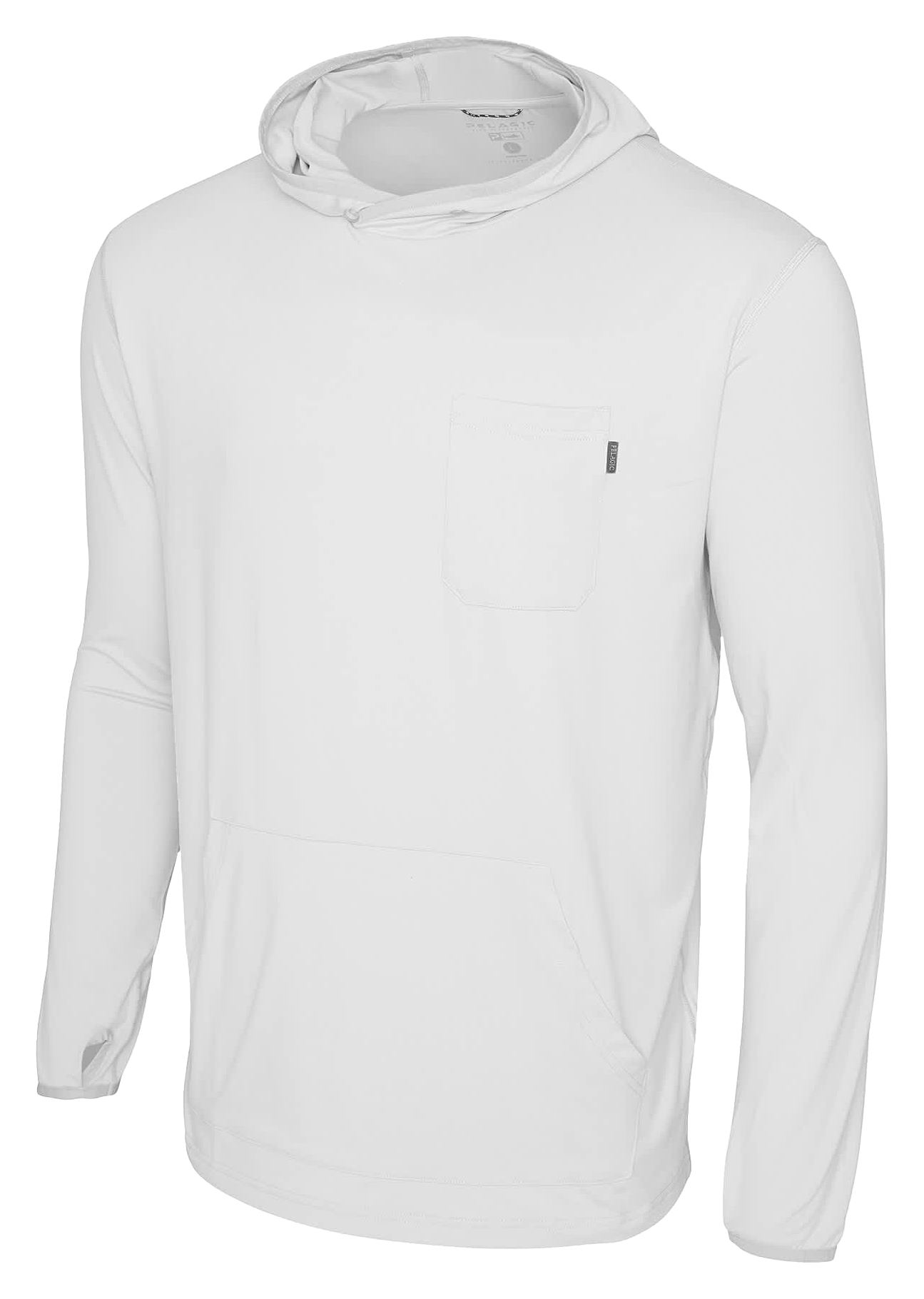 Image of Pelagic Freespool Hooded Performance Long-Sleeve Shirt - Light Grey