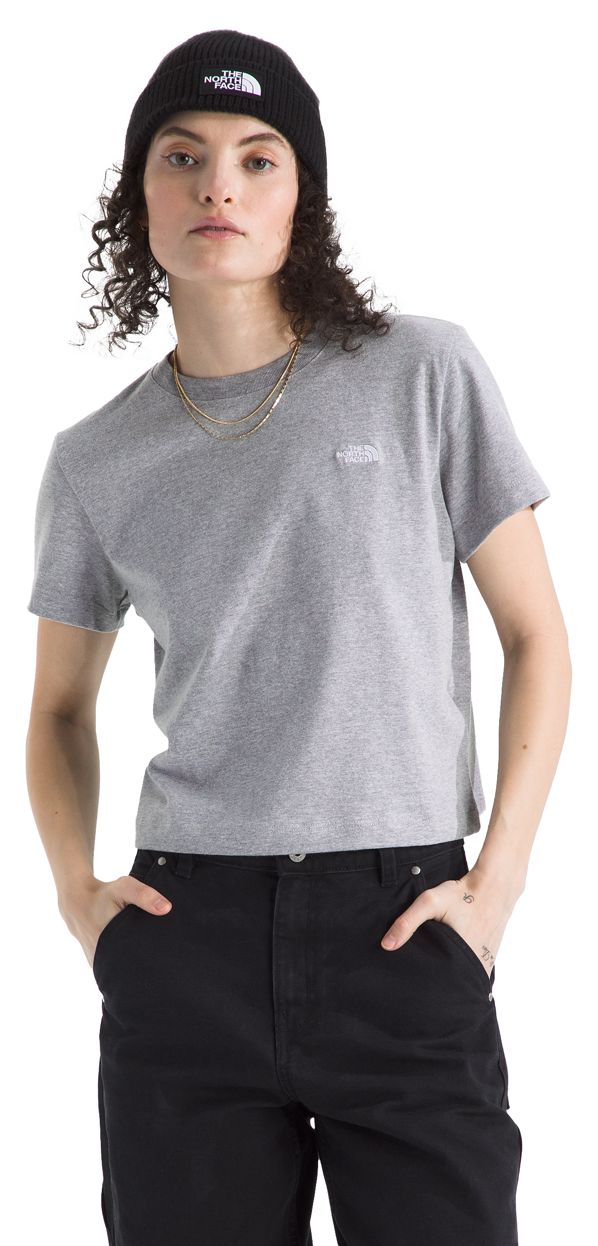 Image of The North Face Essential Cutie Relaxed Short-Sleeve T-Shirt - TNF Pale Grey Heather
