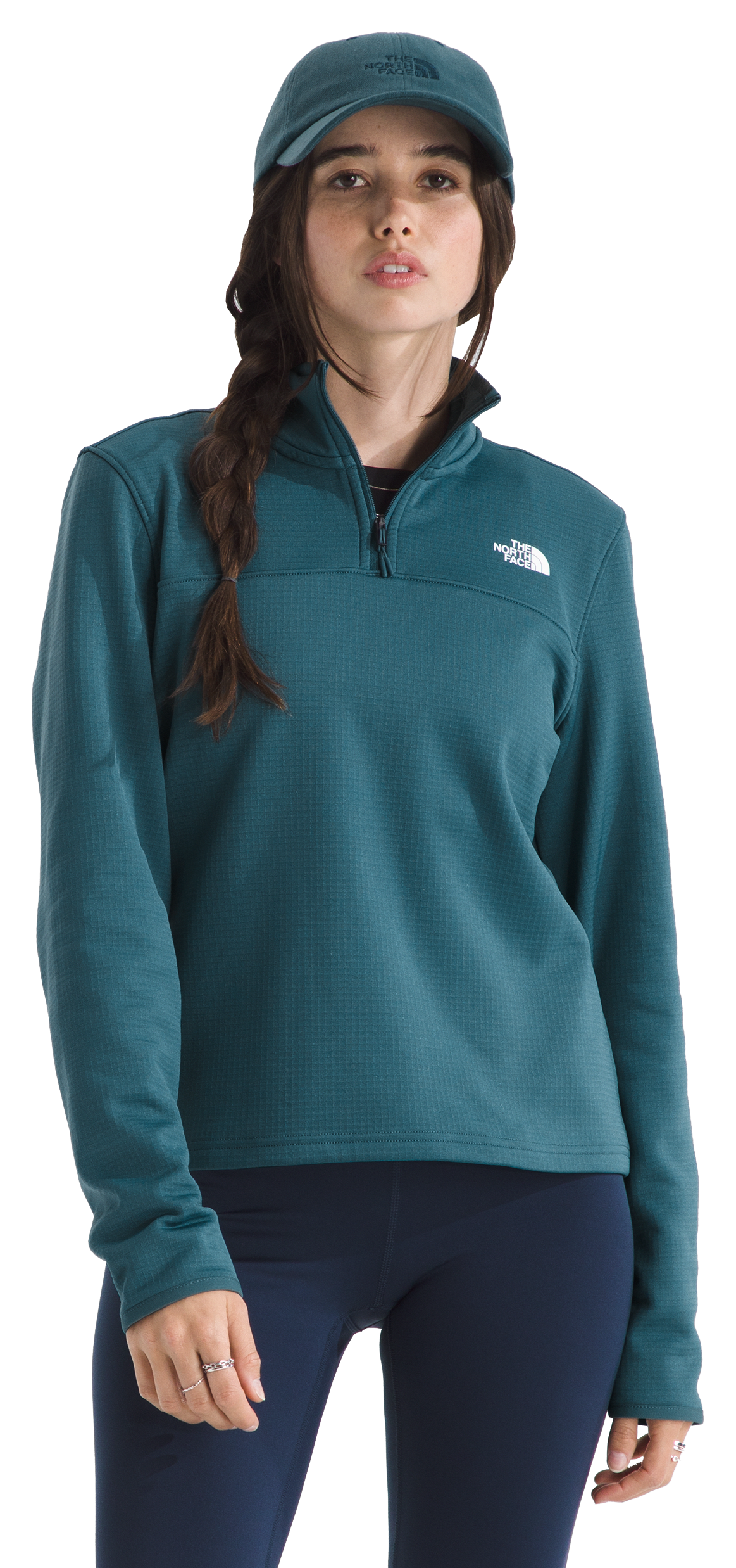 Image of The North Face Cedar Trail Grid Fleece Quarter-Zip Jacket - Space