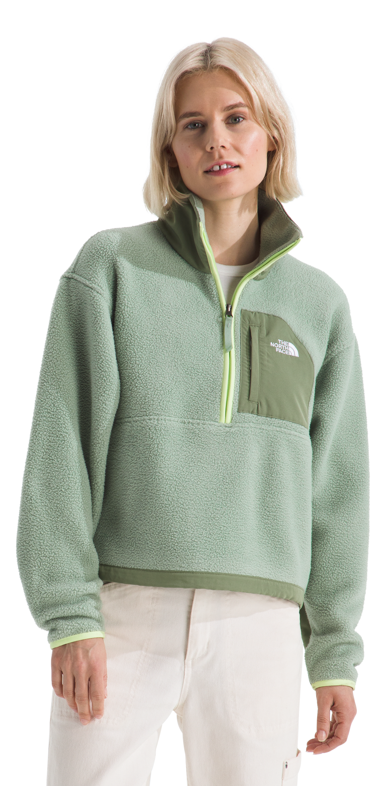 Image of The North Face Yumiori Off Peak Half-Zip Fleece Jacket - Slate Moss/Bark Mist