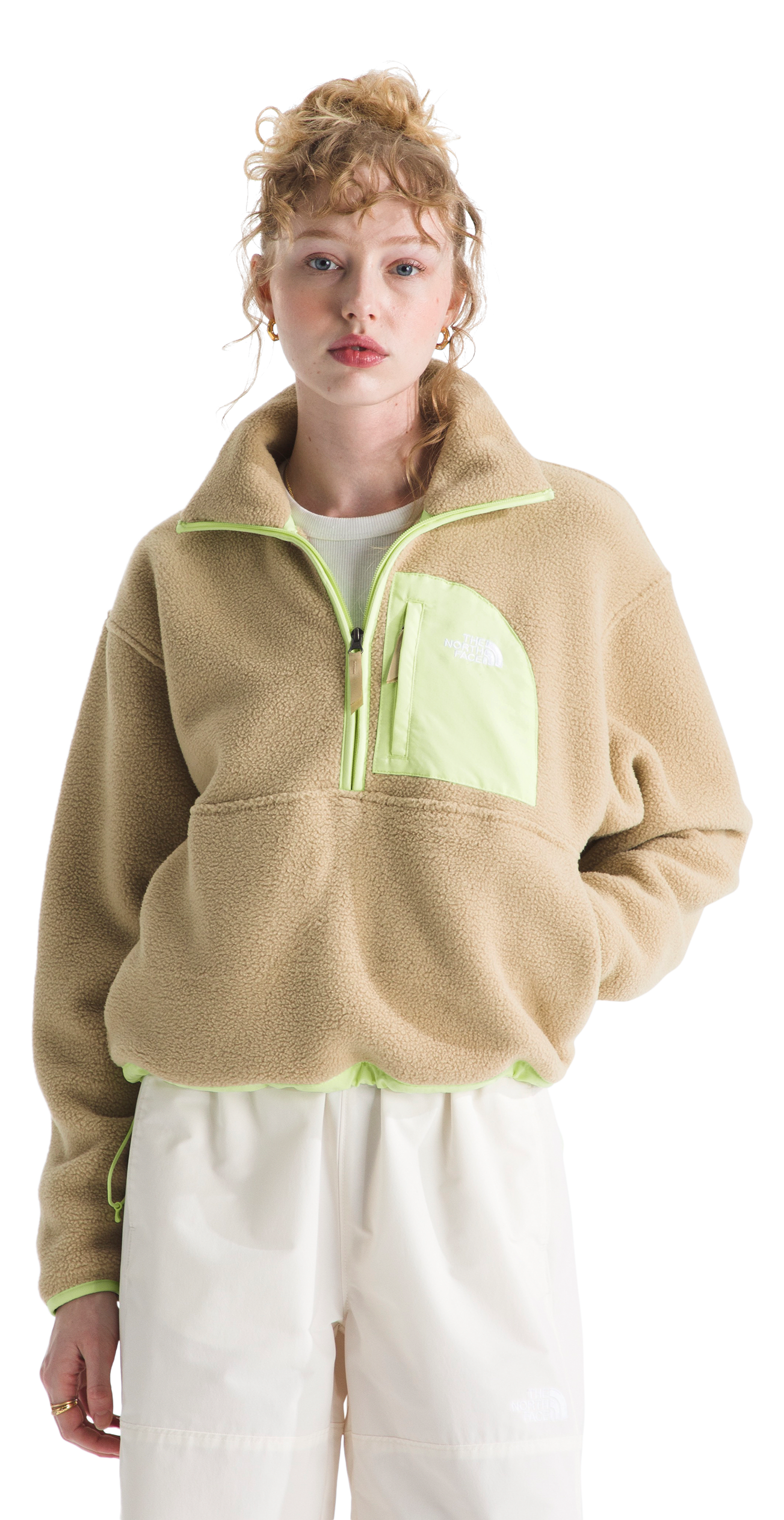 Image of The North Face Yumiori Off Peak Half-Zip Fleece Jacket - Khaki Stone