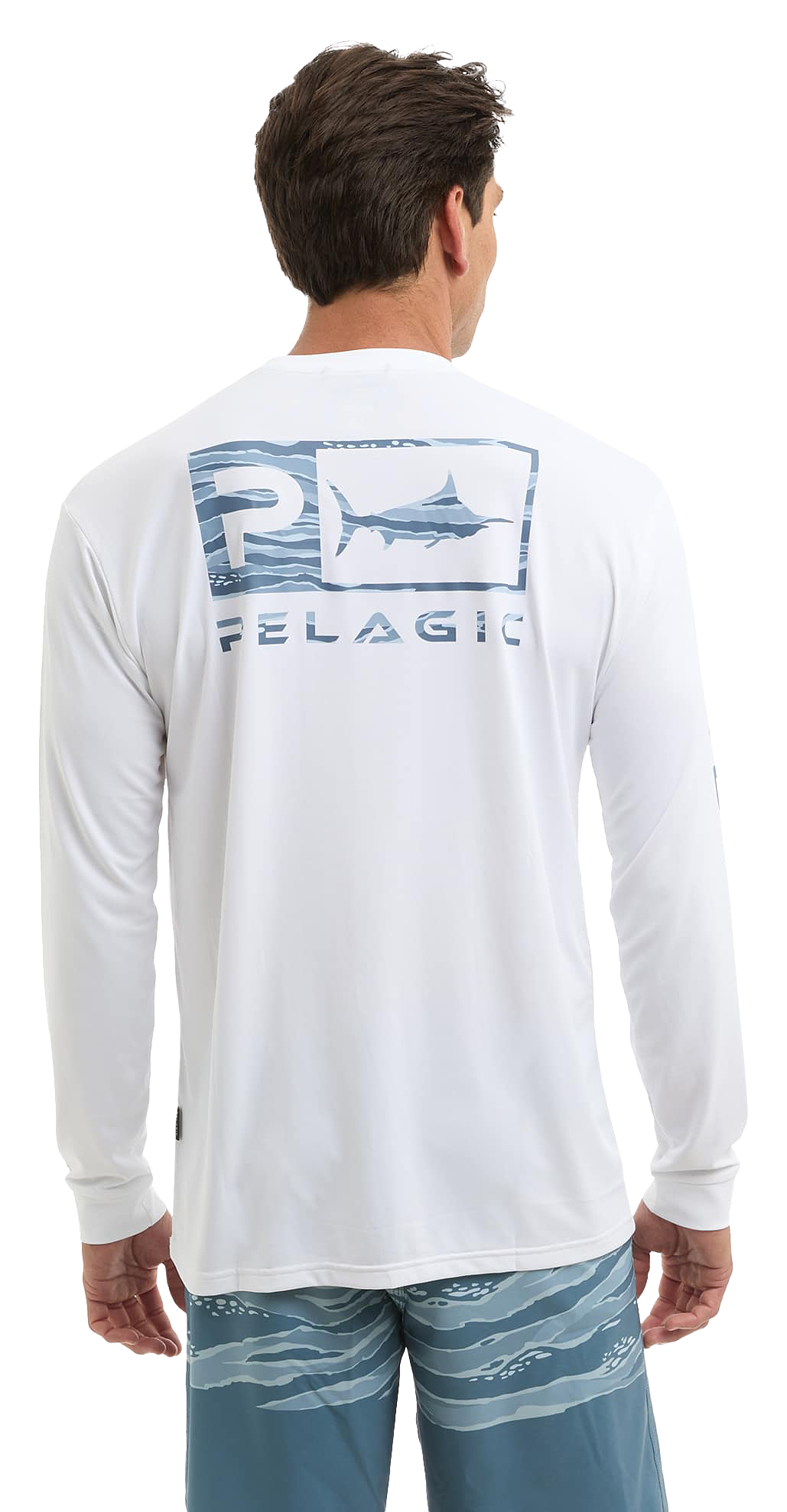 Image of Pelagic Vaportek Wahoo Icon Fishing Shirt - White