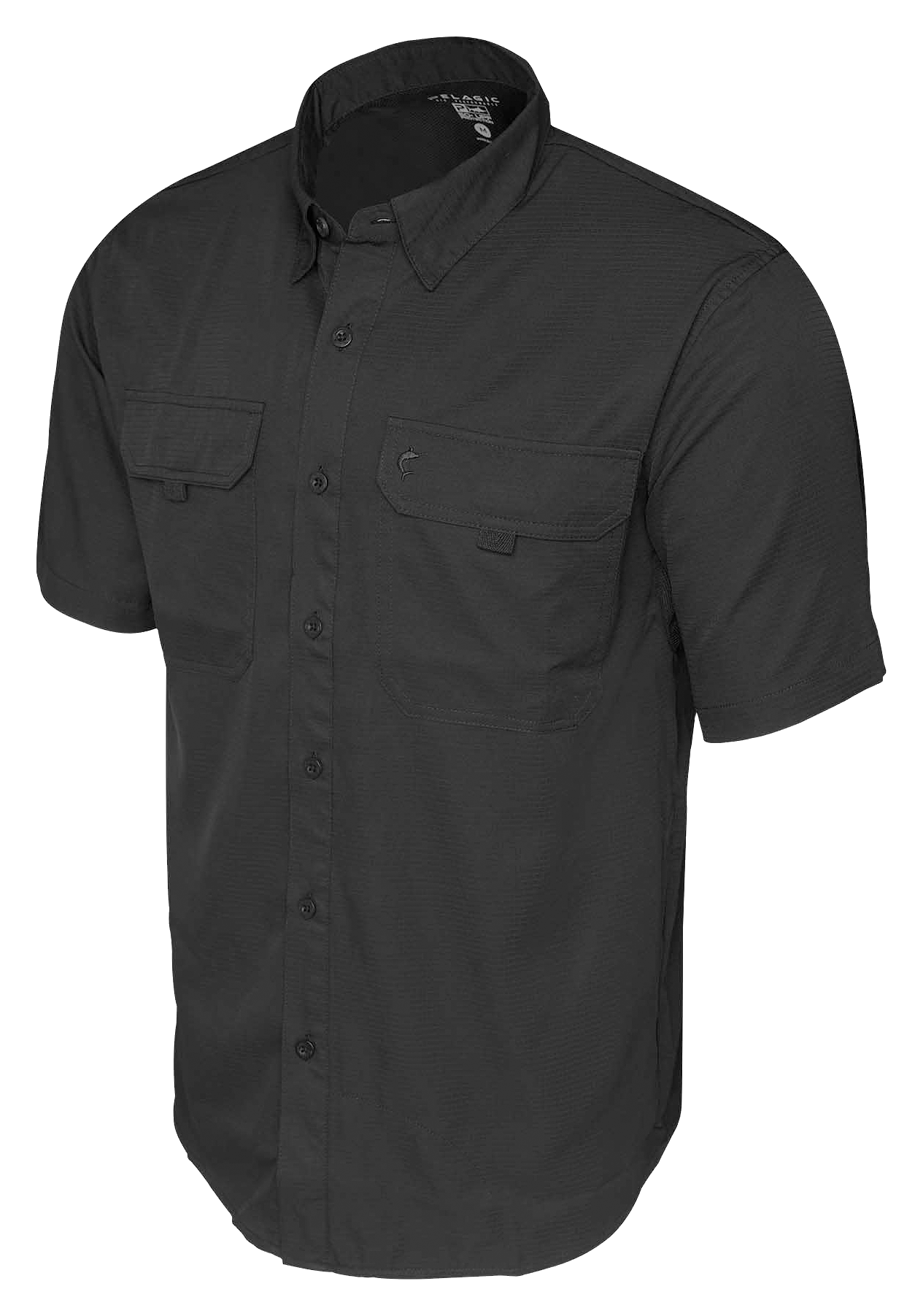 Image of Pelagic Keys Solid Short-Sleeve Fishing Shirt - Black
