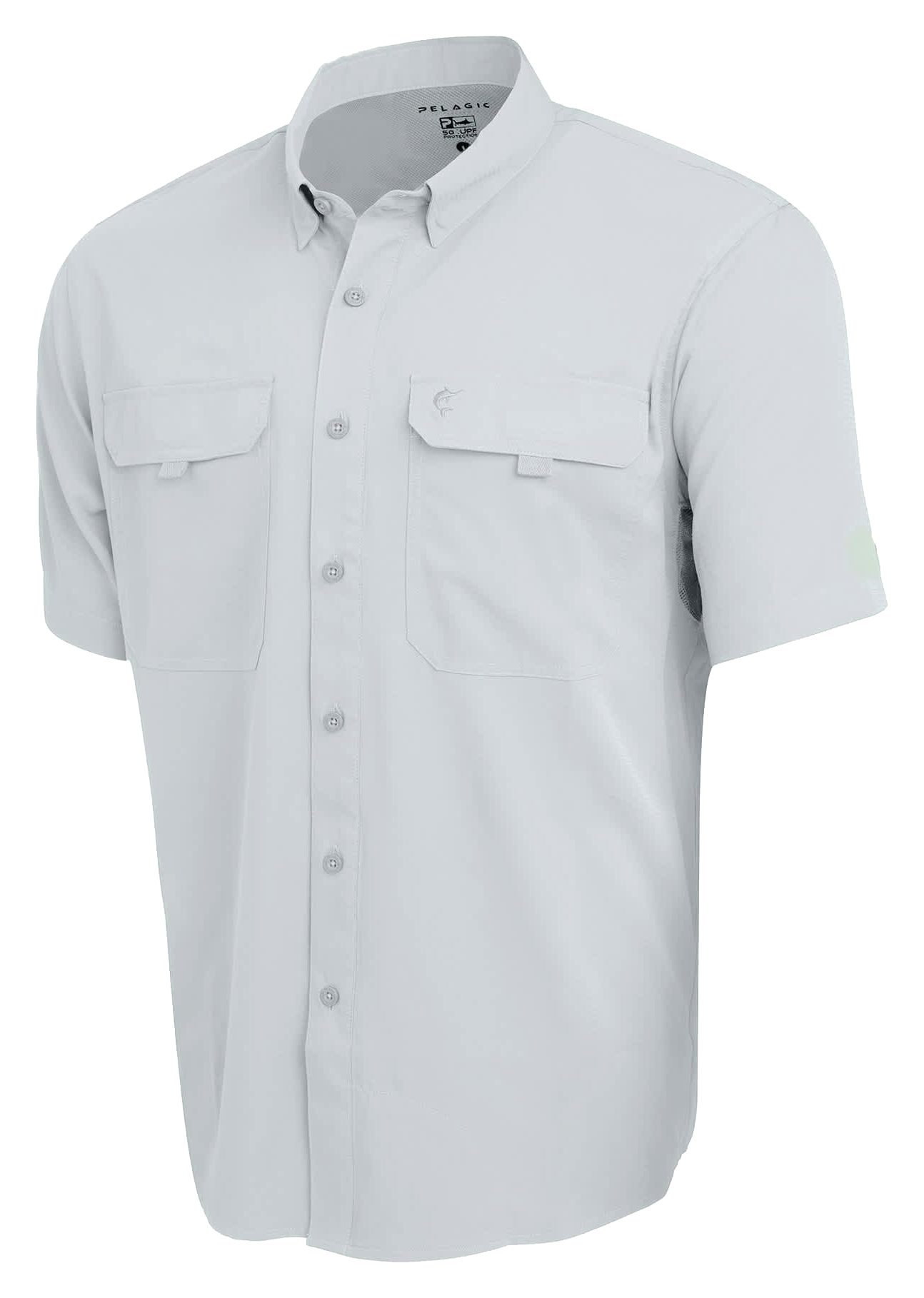 Image of Pelagic Keys Solid Short-Sleeve Fishing Shirt - Light Grey