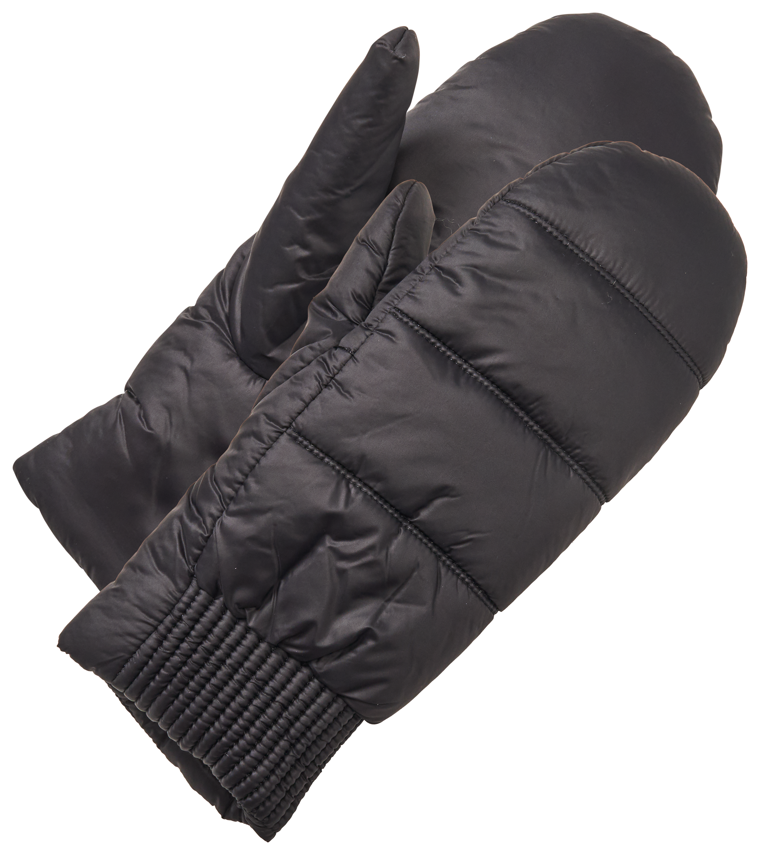 Image of Natural Reflections Puffer Ski Mittens - Black