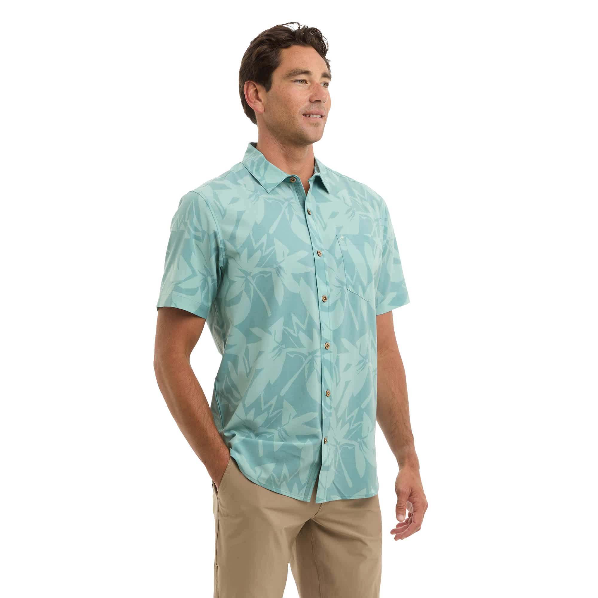 Image of Pelagic Topshot Button-Up Short-Sleeve Shirt - Sage