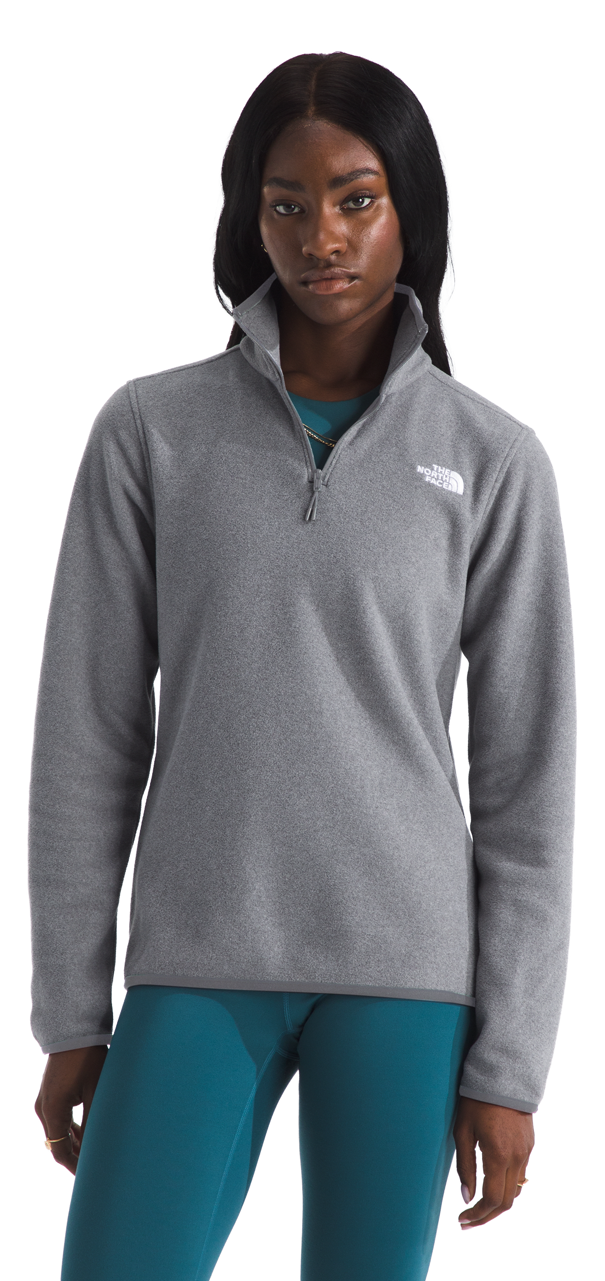 Image of The North Face Glacier Fleece Quarter-Zip Jacket - TNF Mid Grey Heather