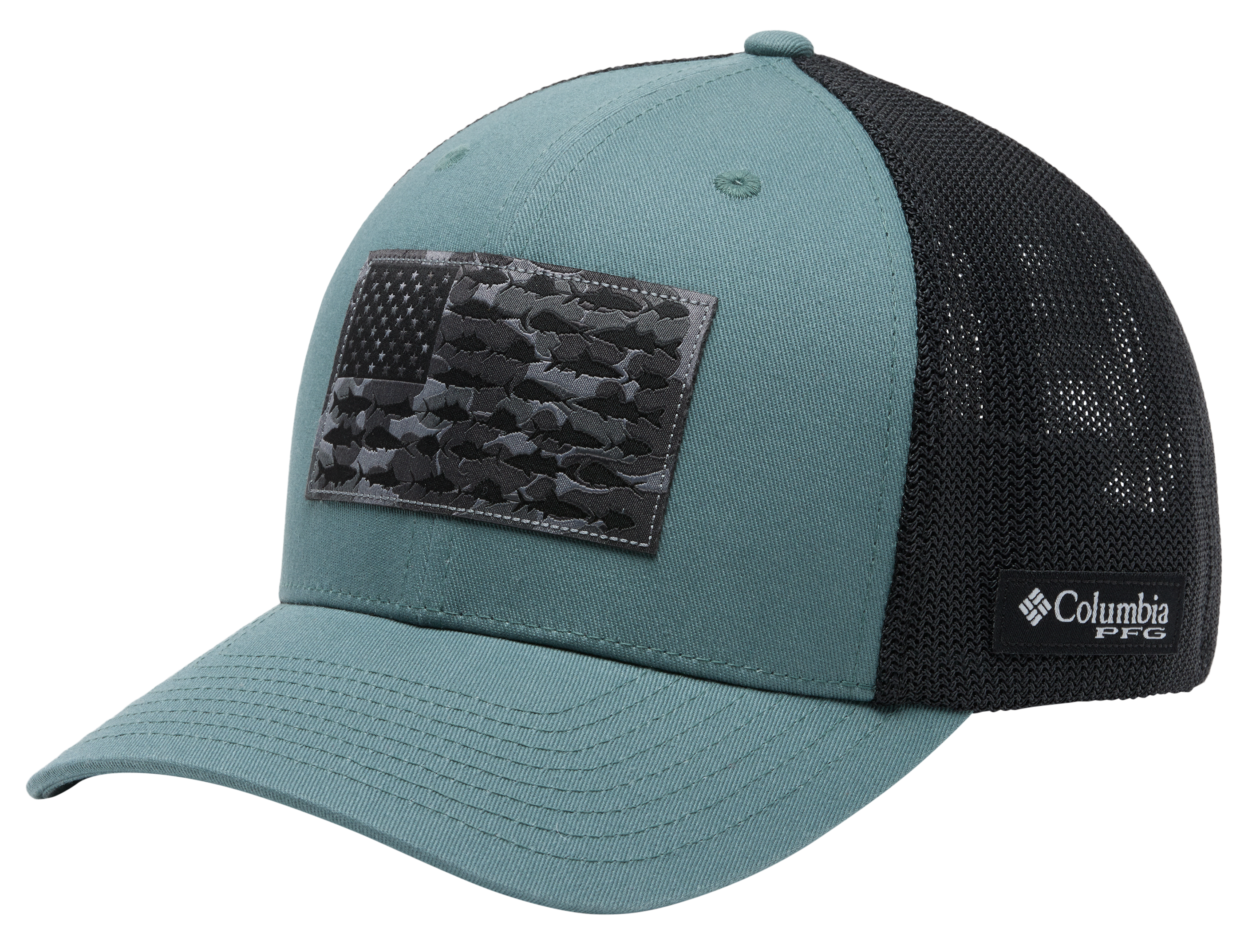 Image of Columbia PFG Mesh Fish Flag Ball Cap