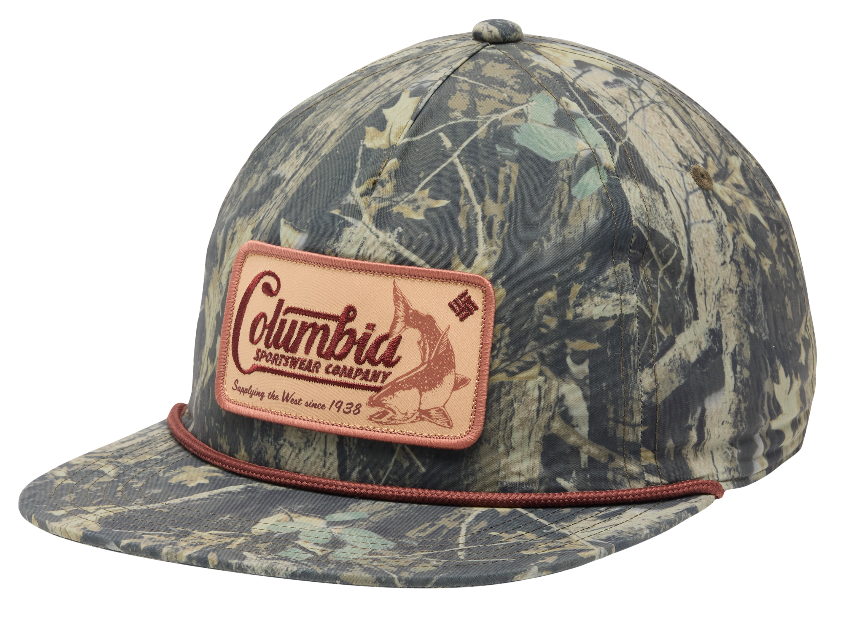 Image of Columbia Ratchet Strap Fish Patch Snapback Cap - Timberwolf/West Fish