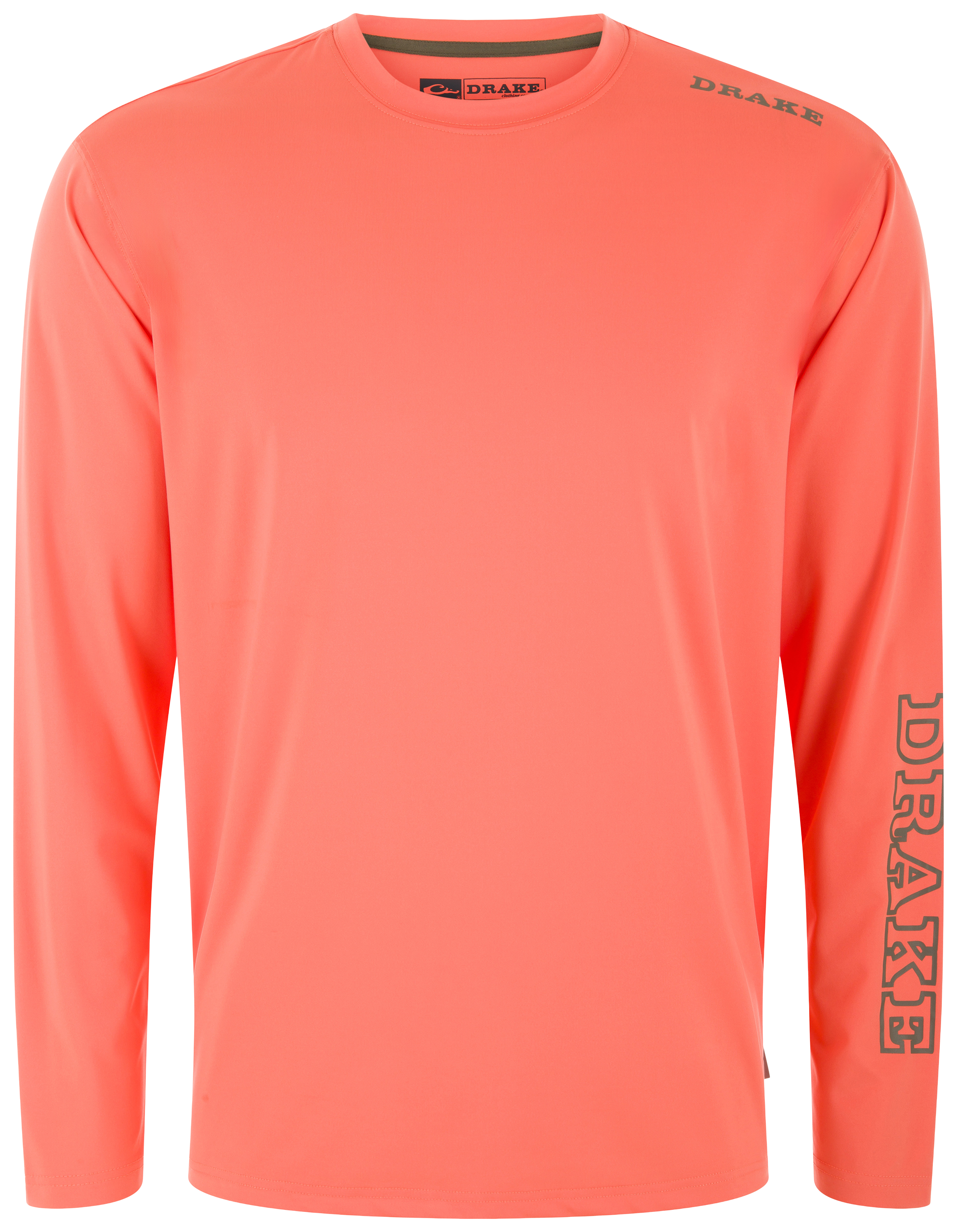 Image of Drake Waterfowl Lake Shore Performance Long-Sleeve Crew - Coral Quartz