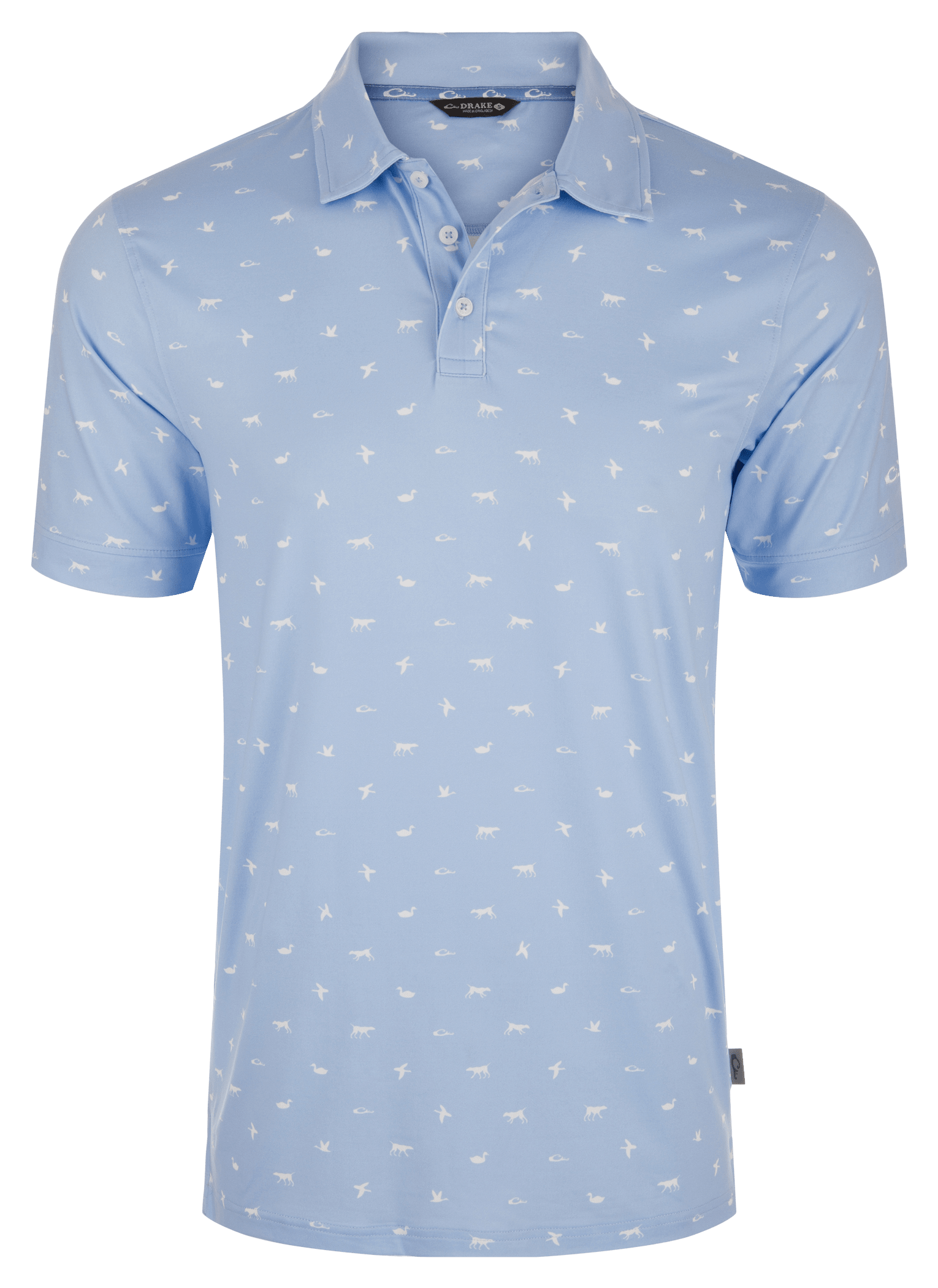 Image of Drake Waterfowl Print Performance Polo - Open Air