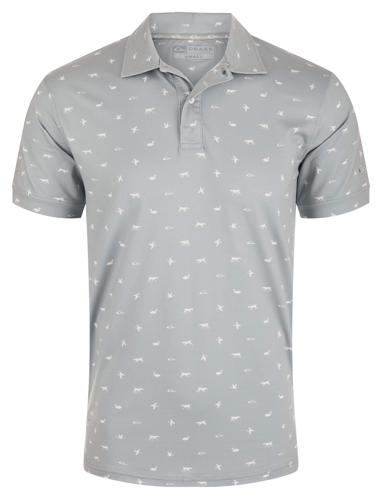 Image of Drake Waterfowl Print Performance Polo - Quarry