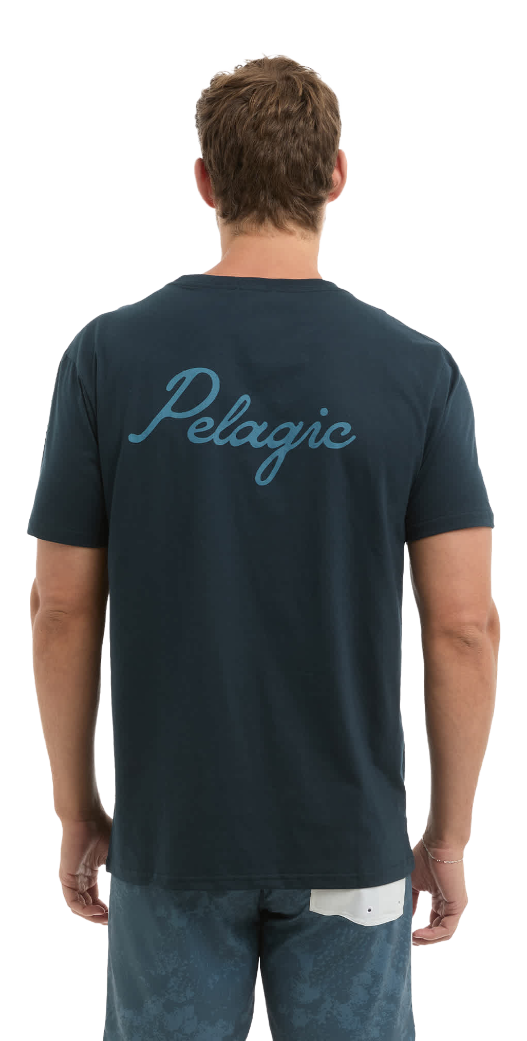 Image of Pelagic Premium Lines In Short-Sleeve T-Shirt - Dark Navy