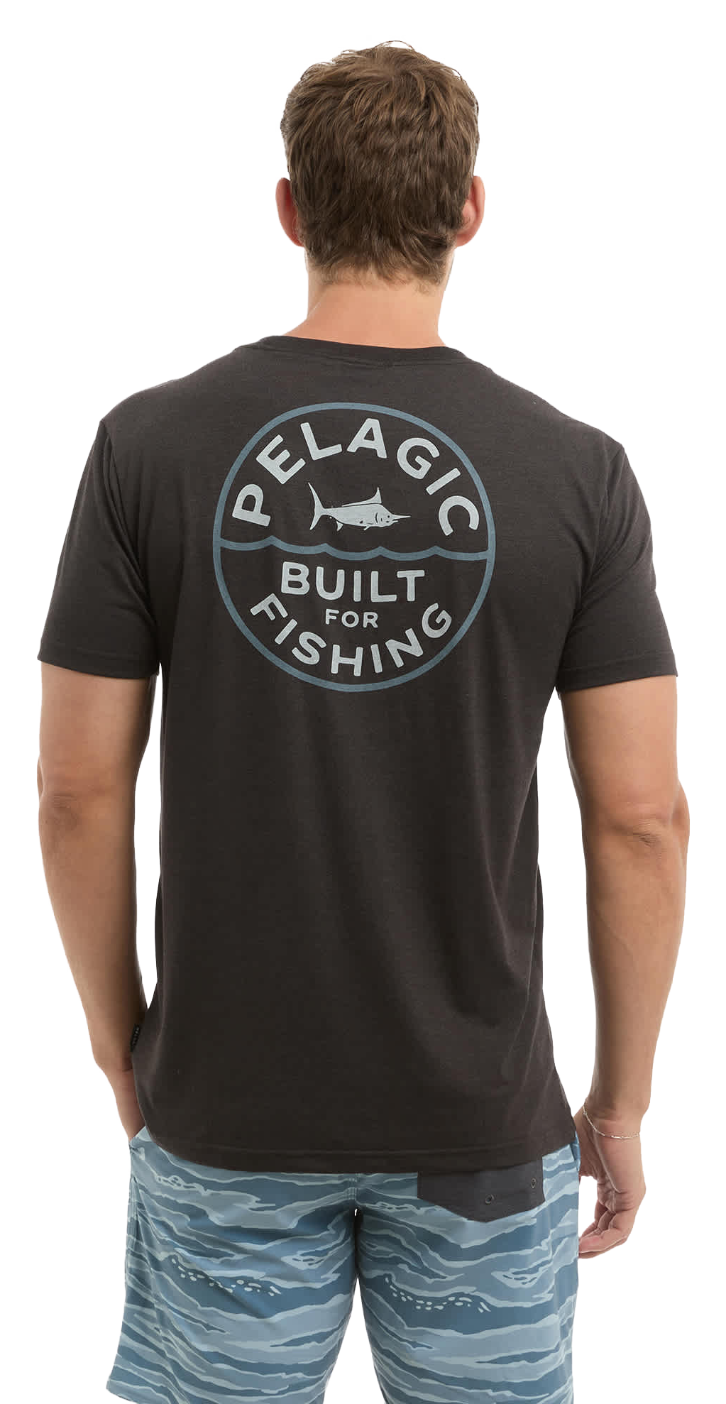 Image of Pelagic Triblend Built Short-Sleeve T-Shirt - Heather Black