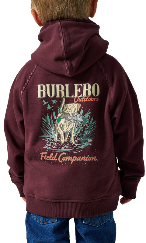 BURLEBO Outdoors Field Companion Fleece Hoodie for Kids - Maroon