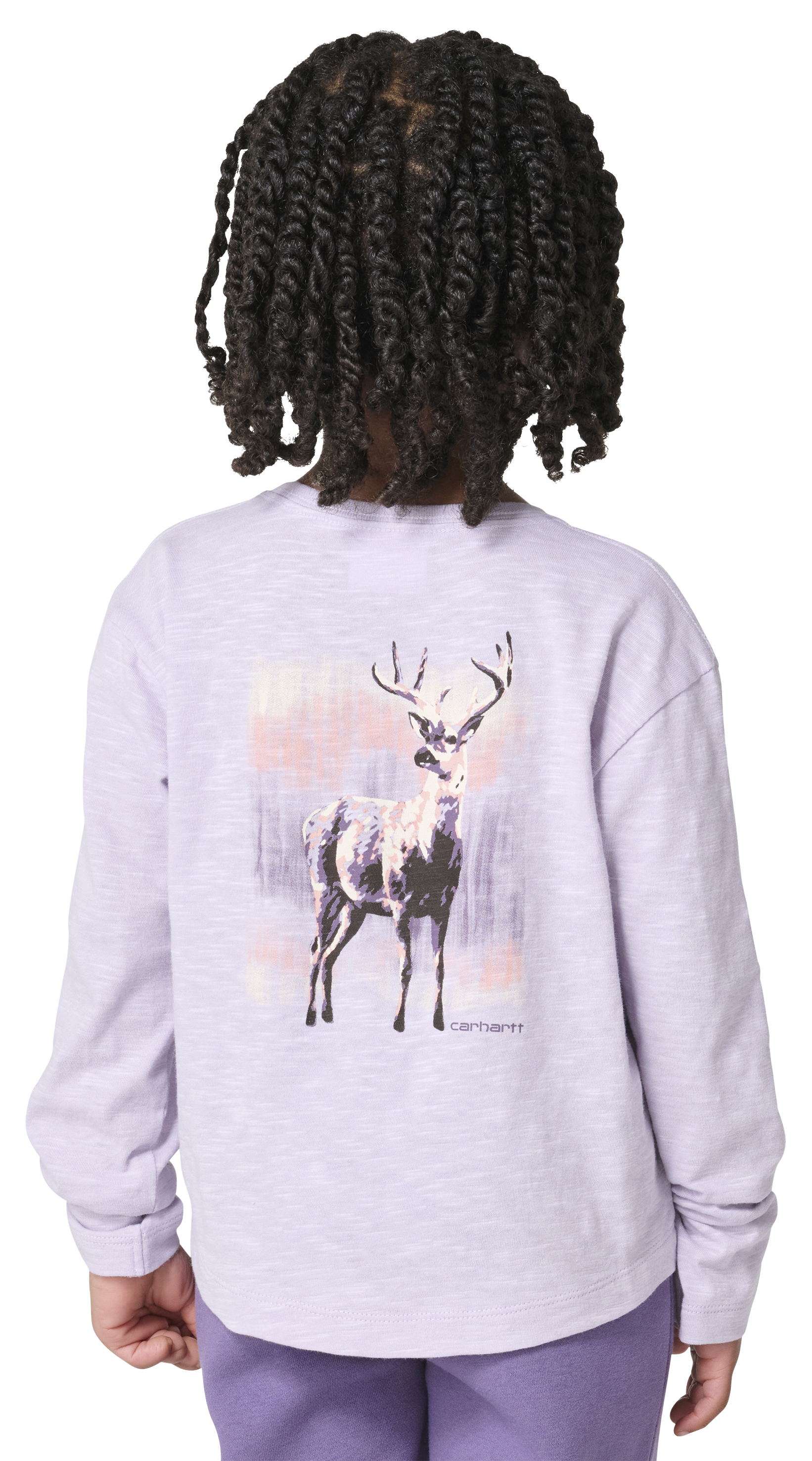 Image of Carhartt Wilderness Deer Long-Sleeve T-Shirt for Kids - Thistle