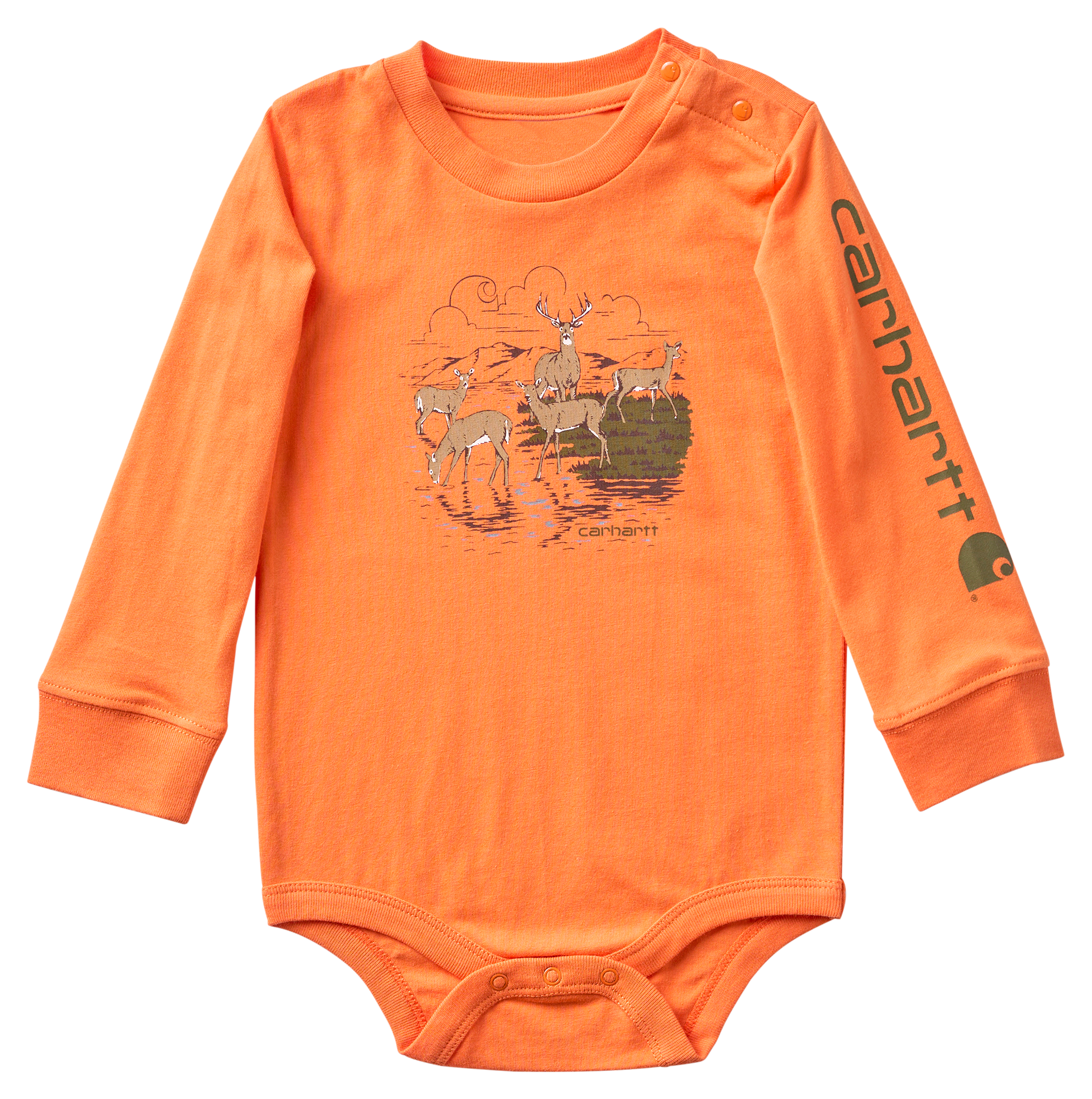 Carhartt Deer Herd Long-Sleeve Bodysuit for Babies