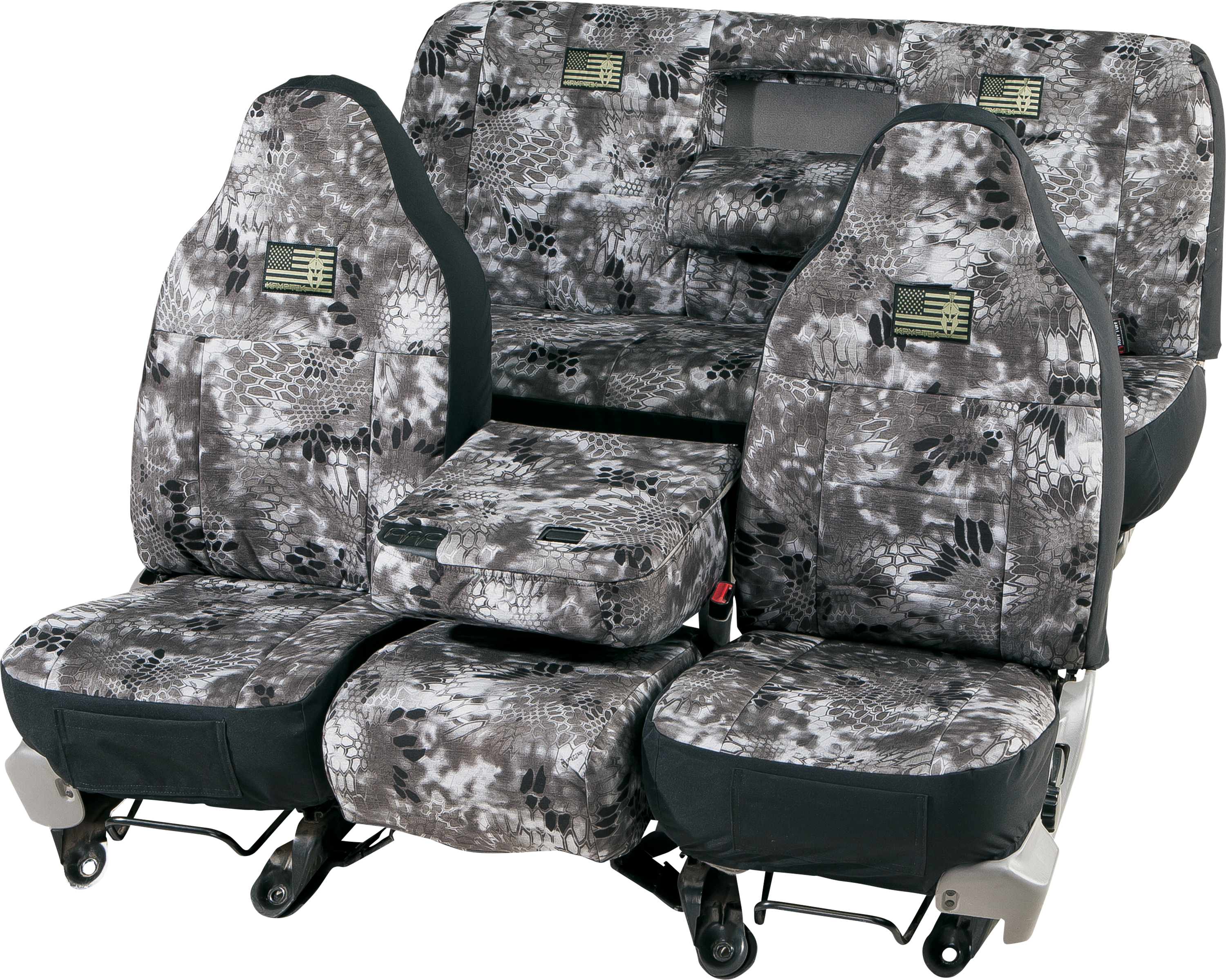 Cabela's Kryptek Seat Covers with Flag by Ruff Tuff