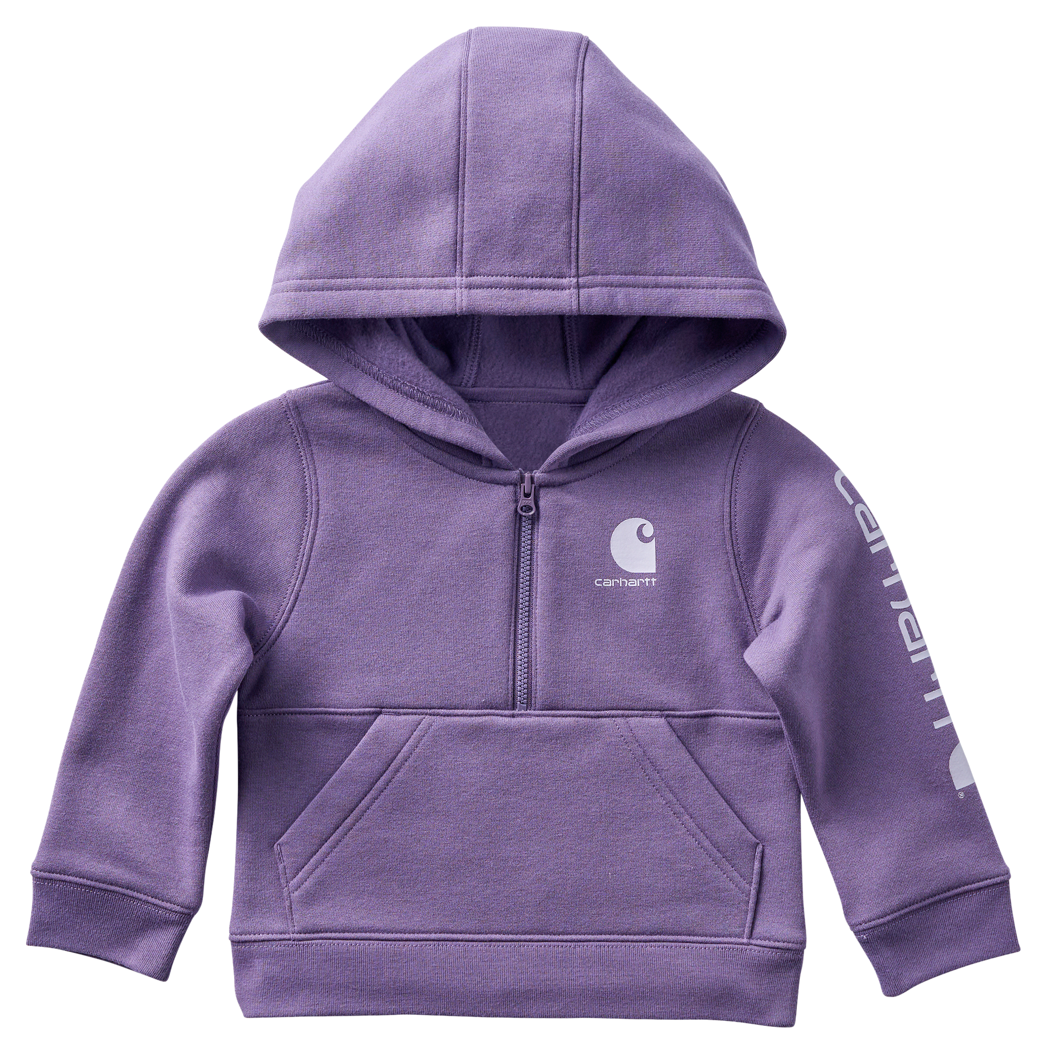 Image of Carhartt Cozy Fleece Half-Zip Hoodie for Toddlers - Mullet Grape