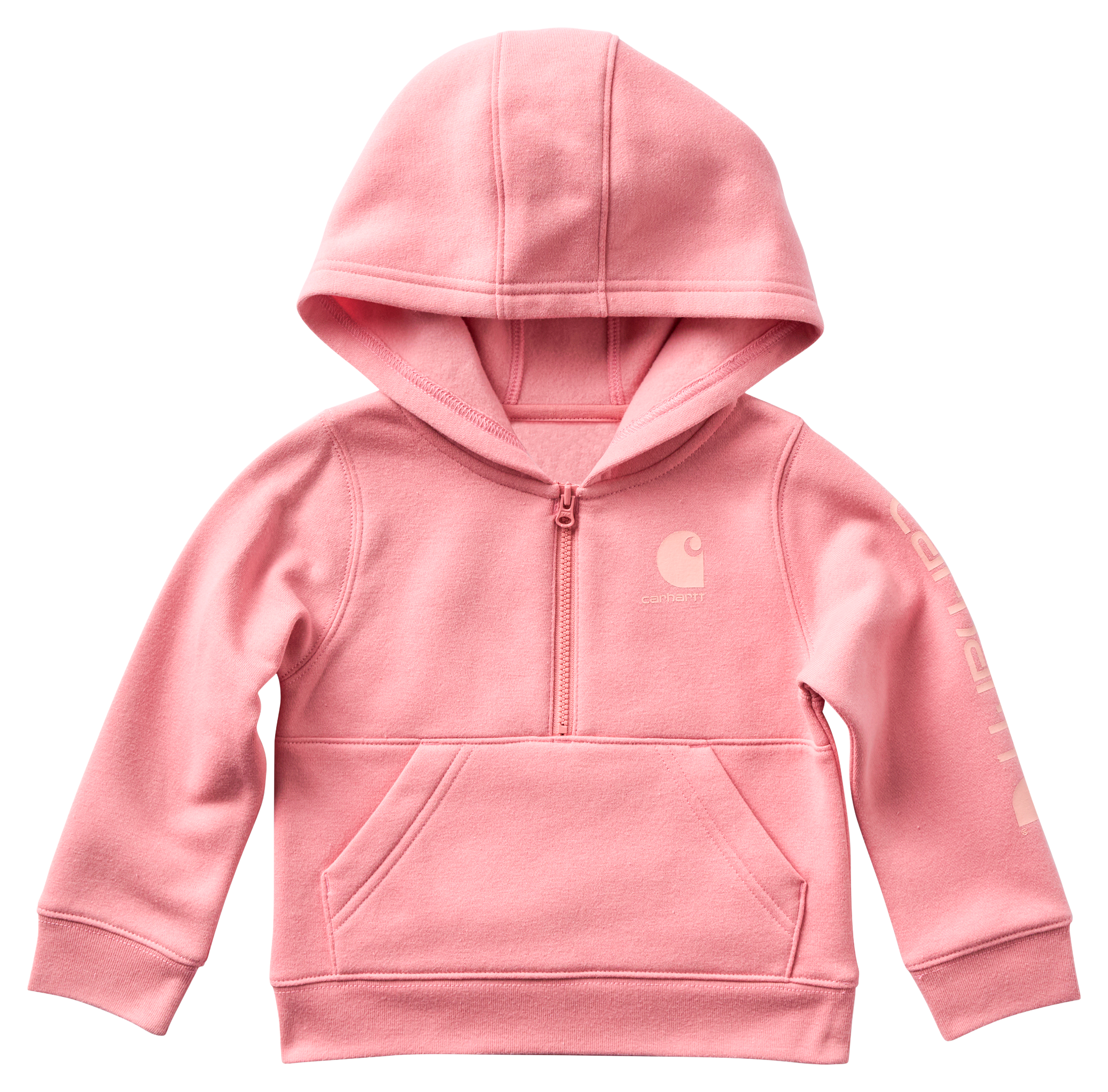 Image of Carhartt Cozy Fleece Half-Zip Hoodie for Toddlers - Rose Quartz