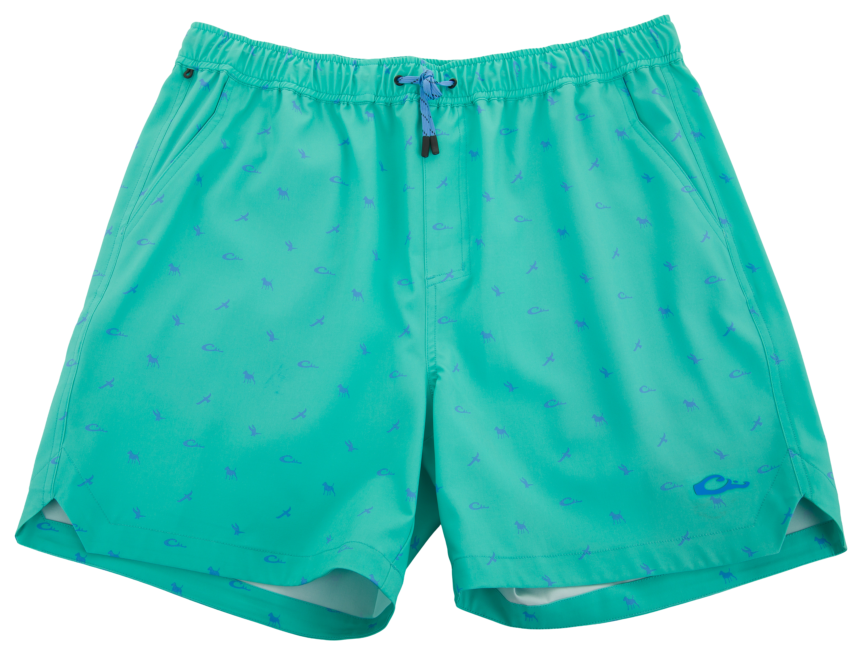 Image of Drake Waterfowl Lake Shore Dock Shorts - Aqua Wash