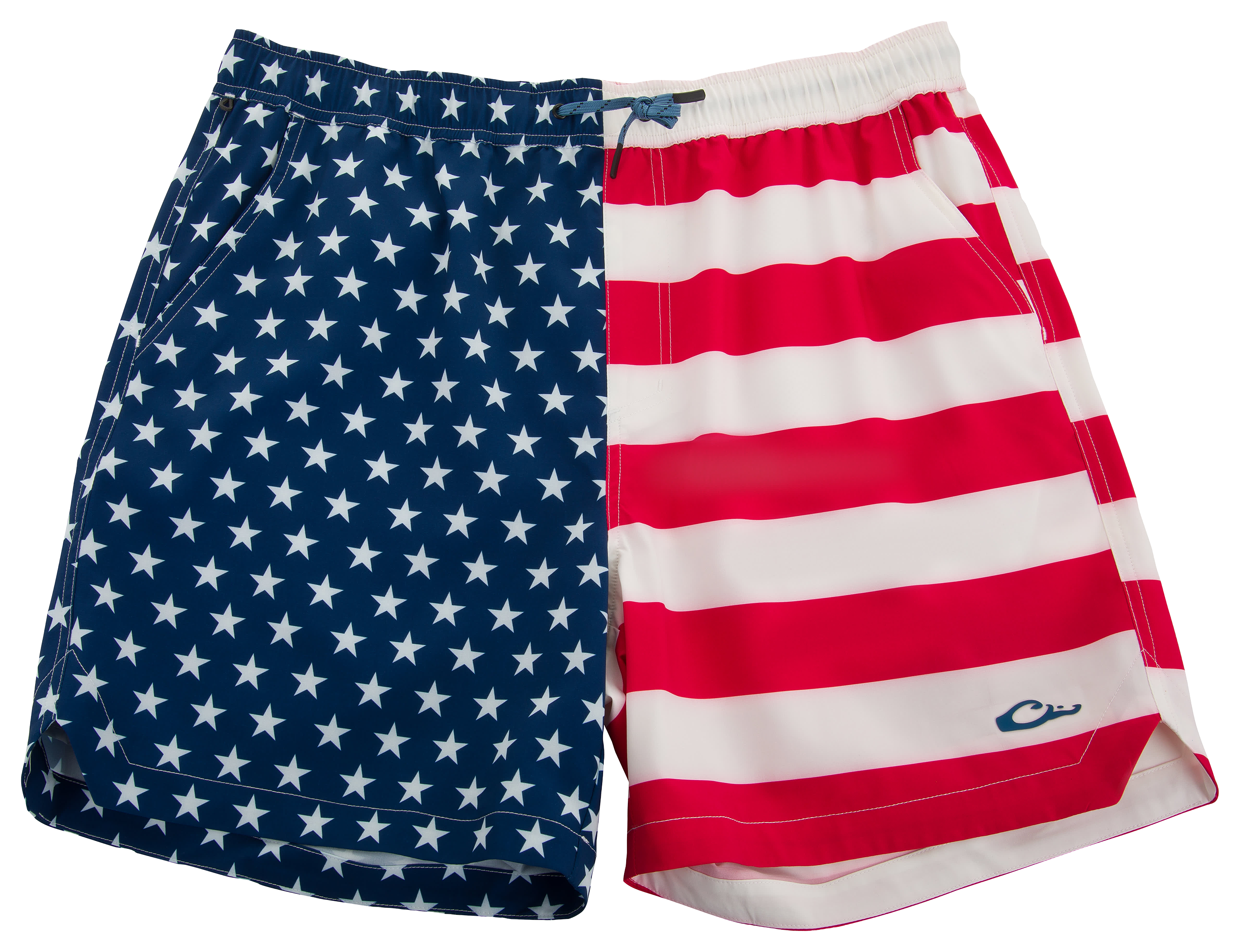 Image of Drake Waterfowl Lake Shore Dock Shorts - American Flag