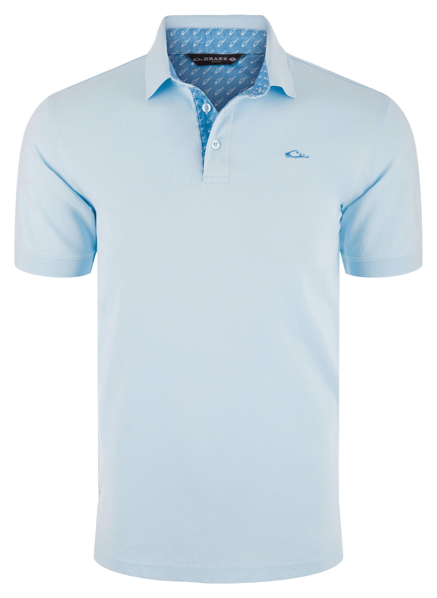 Image of Drake Waterfowl Pique Logo Polo Shirt - Nantucket Breeze