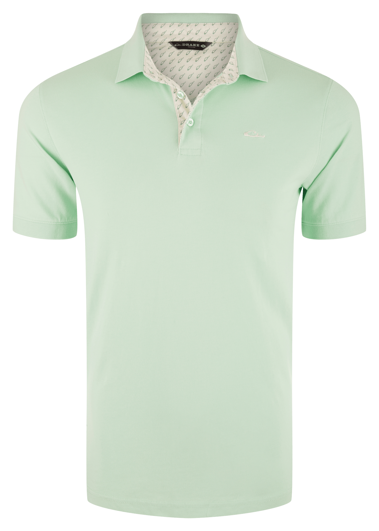 Image of Drake Waterfowl Pique Logo Polo Shirt - Gossamer Green