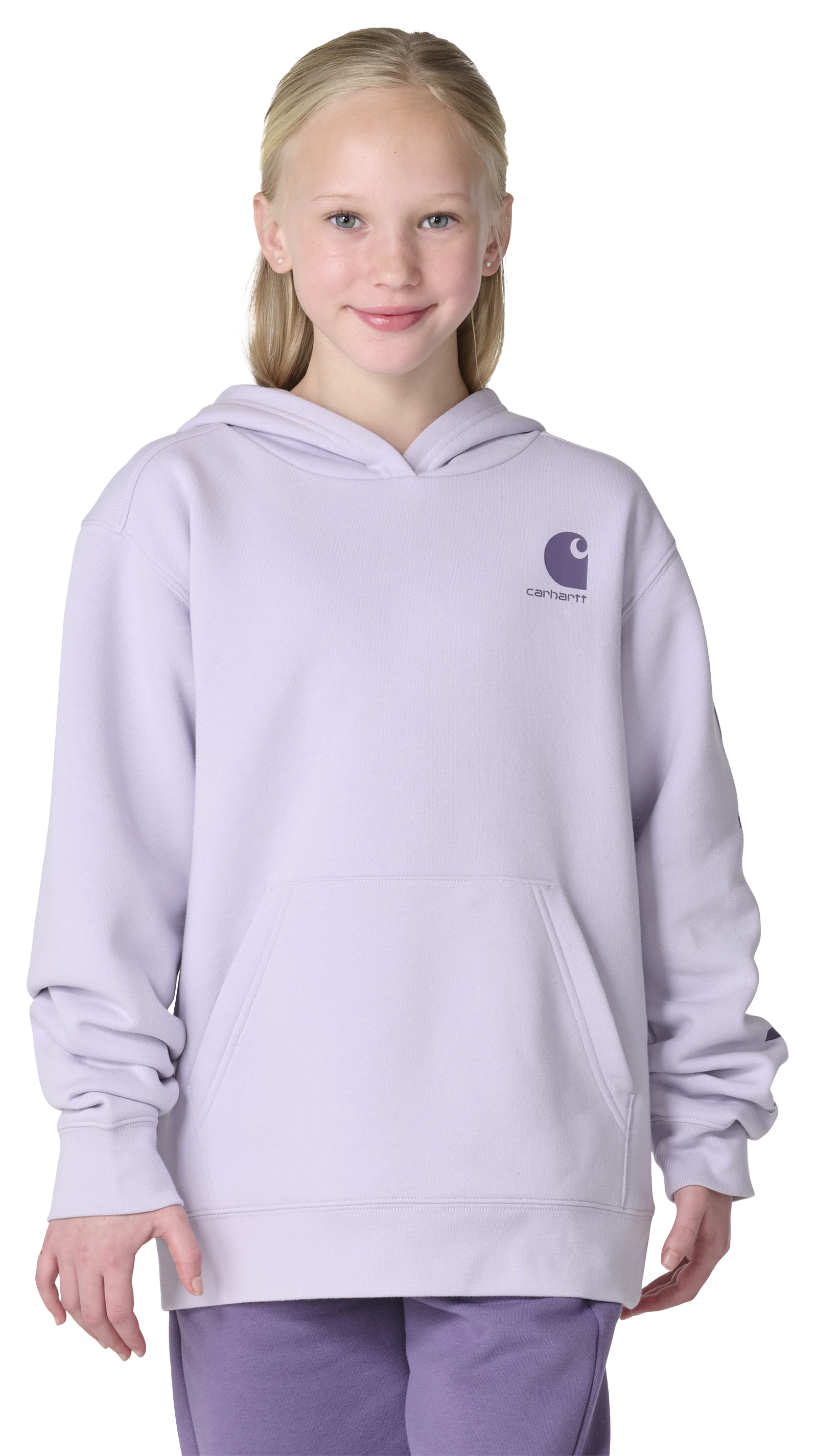 Carhartt Carhartt Cozy Fleece Logo Hoodie for Kids - Thistle - $37.99 at Bass Pro Shops