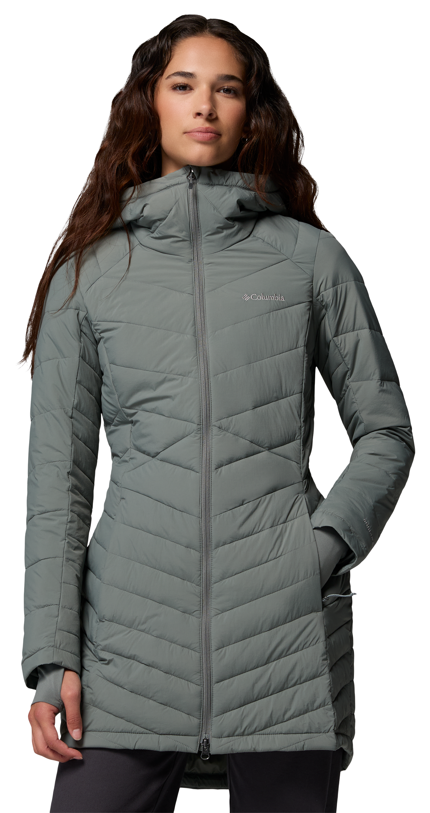 Image of Columbia Joy Peak II Mid Hooded Jacket - Sedona Sage