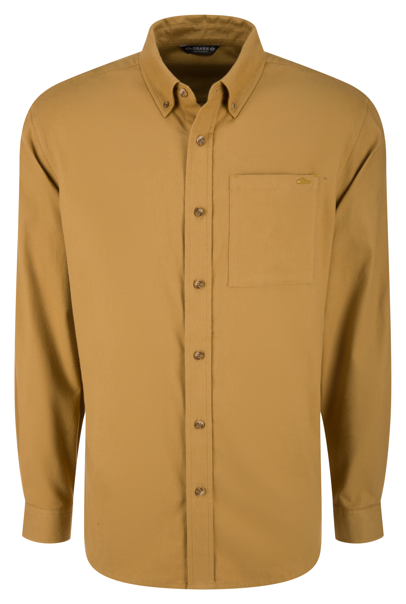 Image of Drake Waterfowl Autumn Flannel Long-Sleeve Shirt - Field Khaki