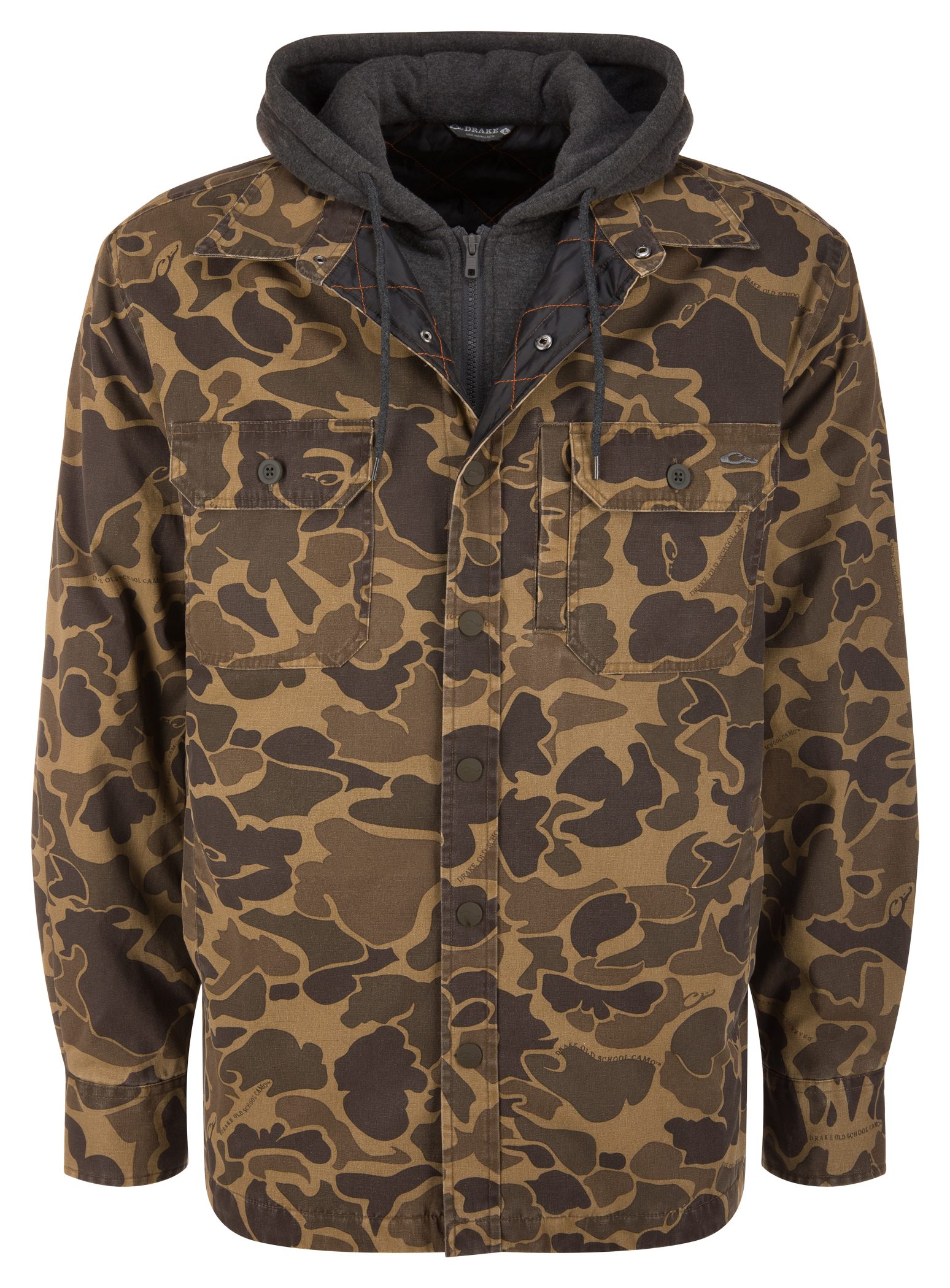 Image of Drake Waterfowl Campfire Canvas Shirt Jacket Hoodie - Drake Old School
