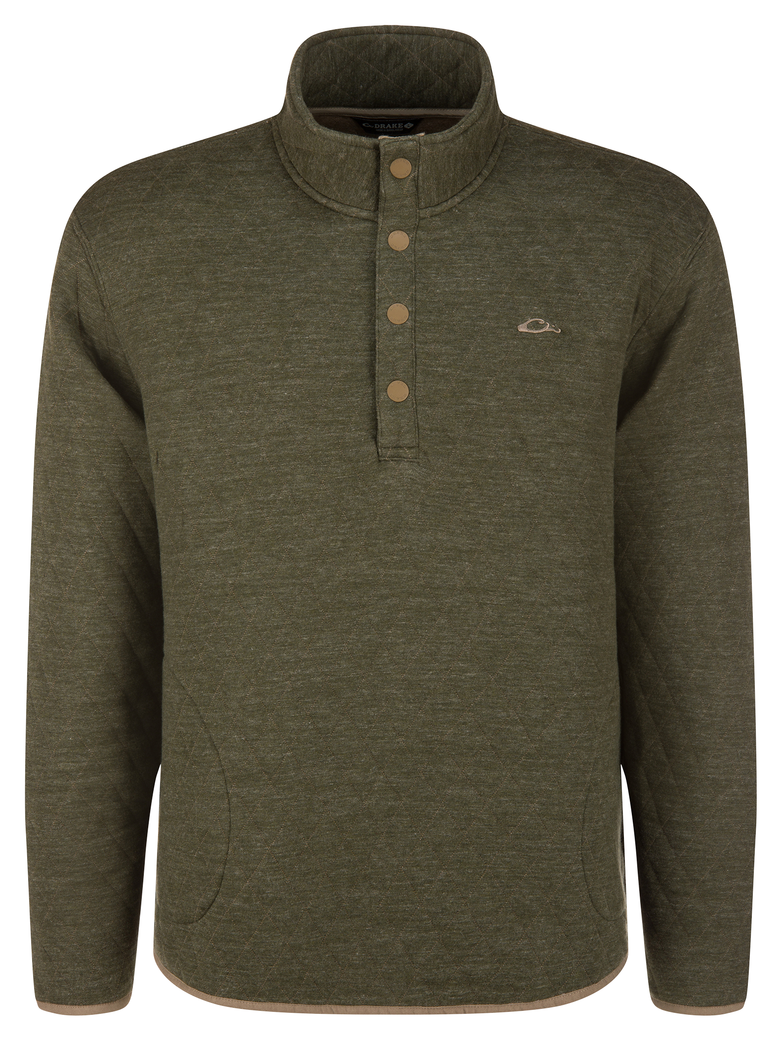 Drake Waterfowl Delta Quilted Over Under Sweatshirt - Moss