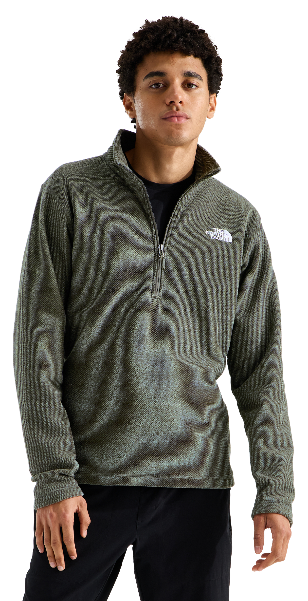 The North Face The North Face Textured Cap Rock Quarter-Zip Long-Sleeve Fleece Pullover - New Taupe Green Heather - $75.00 at Bass Pro Shops