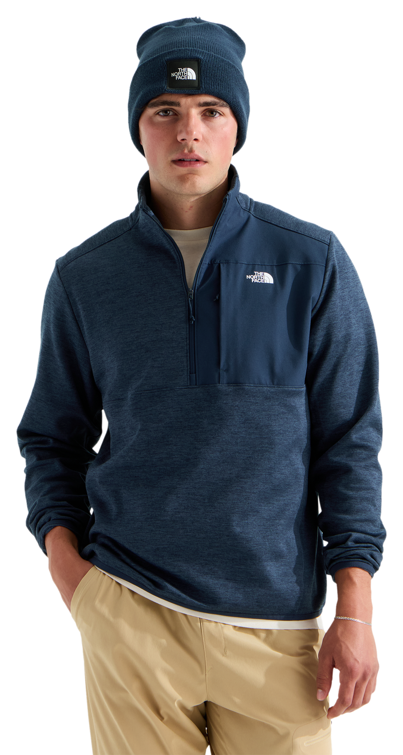 The North Face The North Face TNF Performance Fleece Quarter-Zip Pullover - Smmit Navy Heather - $90.00 at Bass Pro Shops