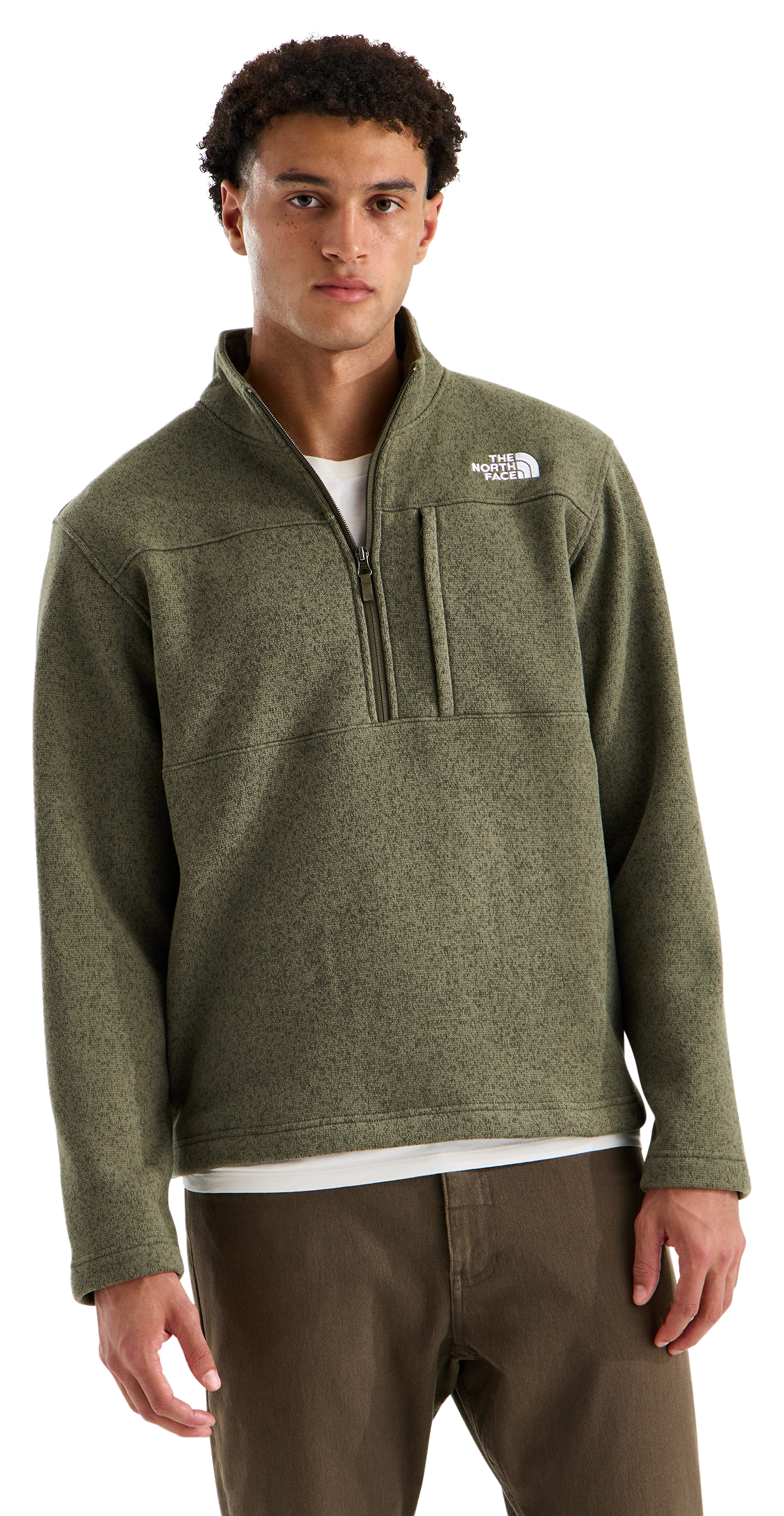 The North Face The North Face Gordon Lyons Fleece Quarter-Zip Long-Sleeve Pullover - New Taupe Green Heather - $110.00 at Bass Pro Shops