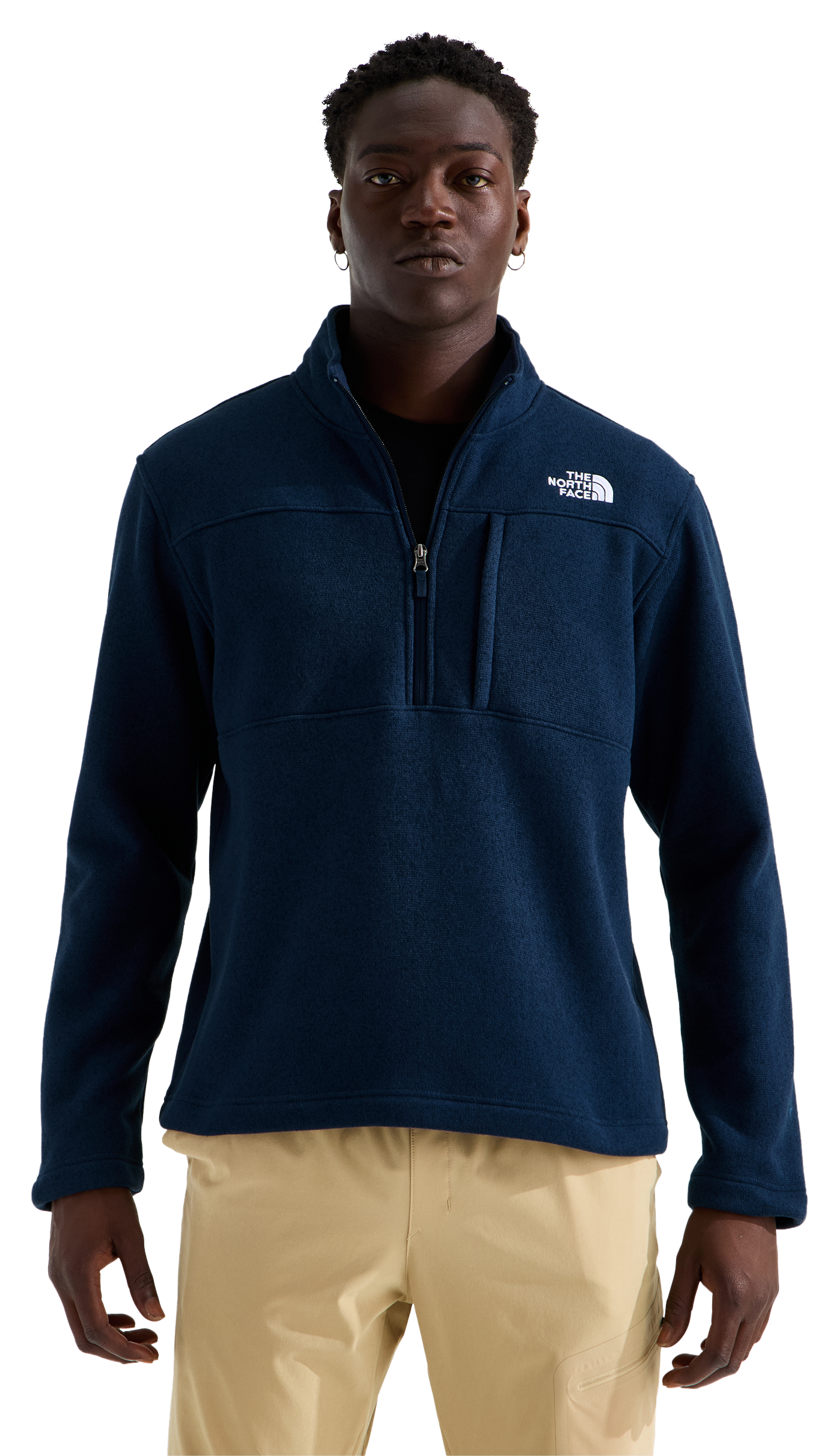 Image of The North Face Gordon Lyons Fleece Quarter-Zip Long-Sleeve Pullover - Summit Navy Heather