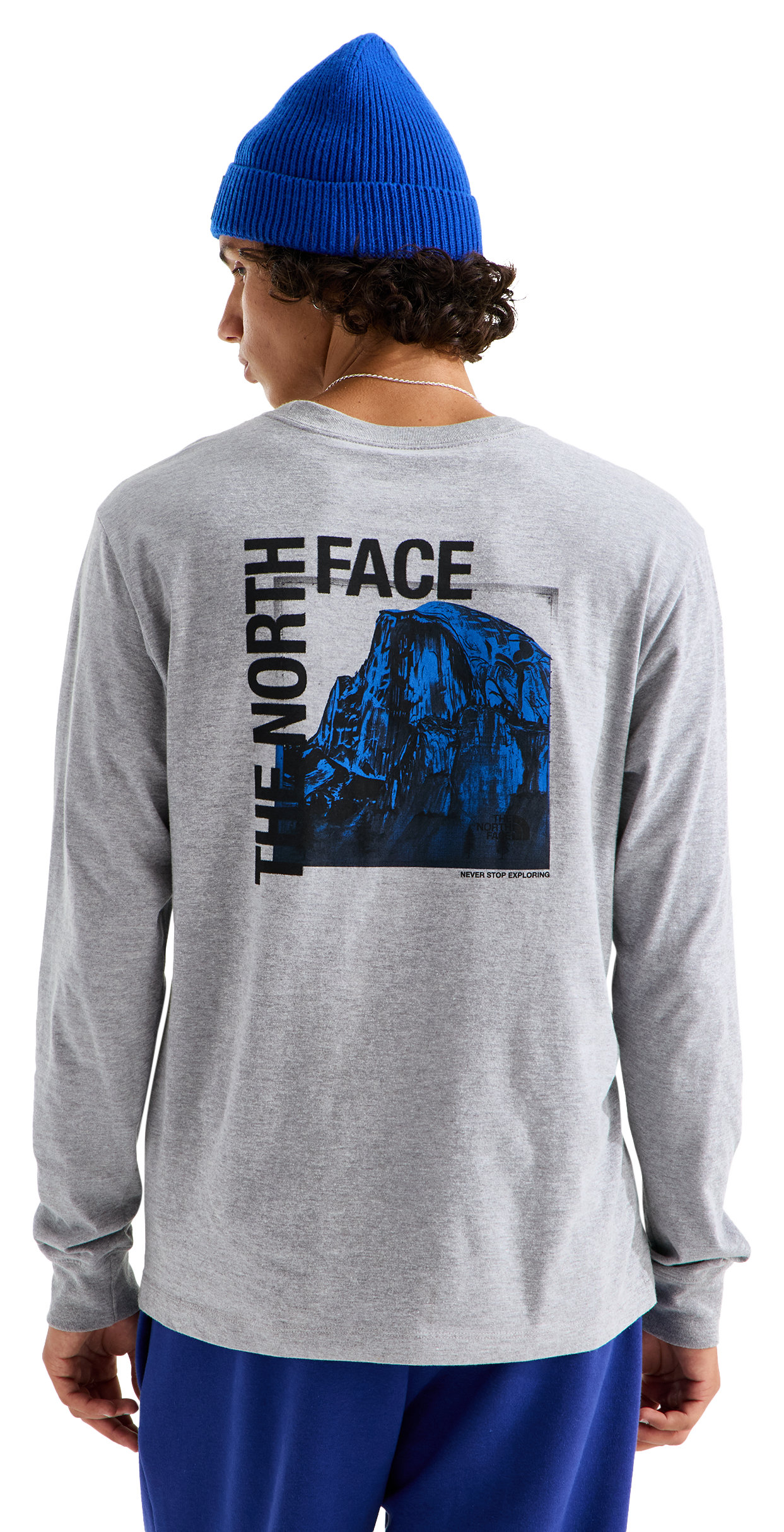 Image of The North Face Evolution Half Dome Photo Long-Sleeve T-Shirt - Pale Grey Heather