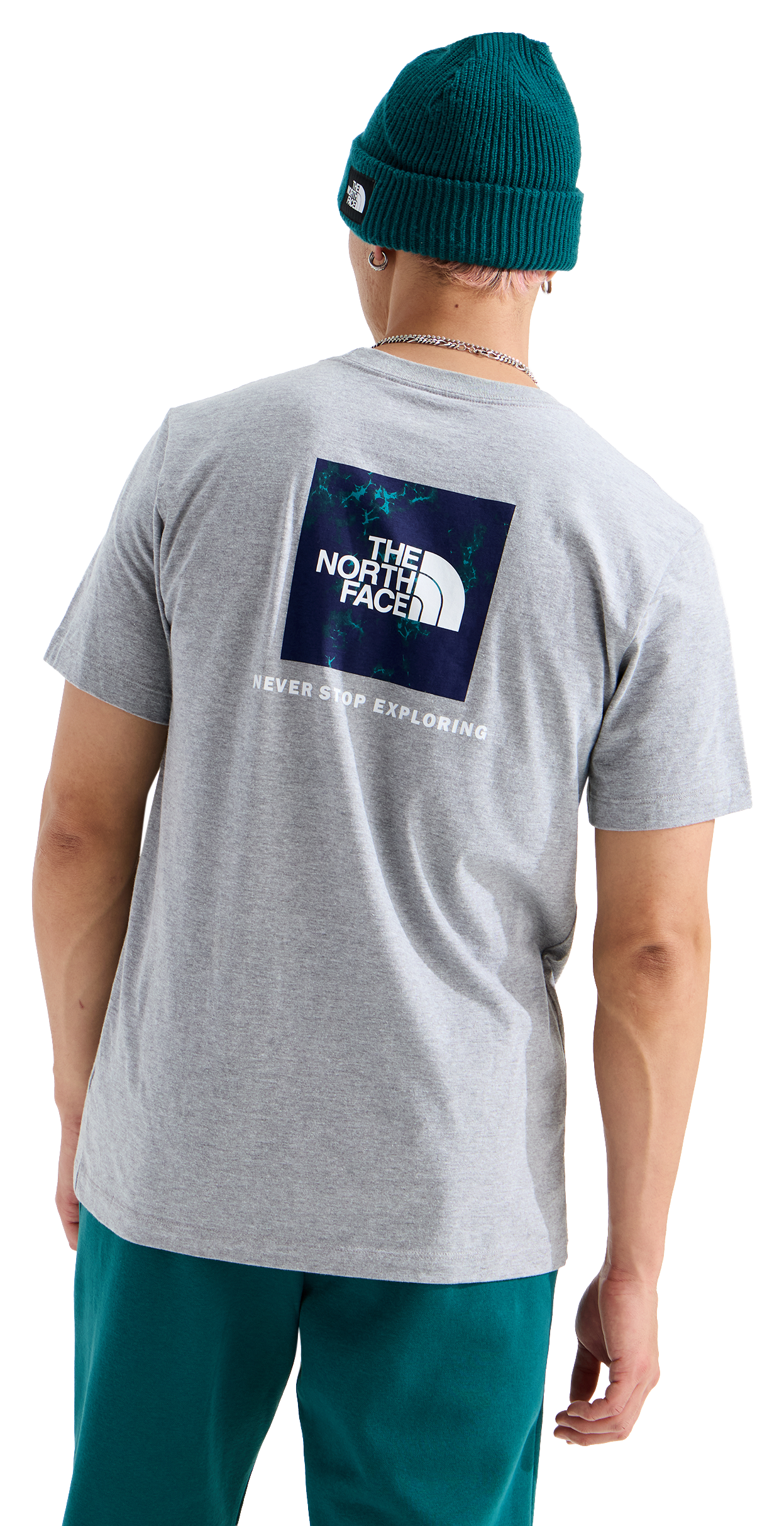 Image of The North Face Evolution Light Print Box NSE Short-Sleeve T-Shirt - Pale Grey Heather
