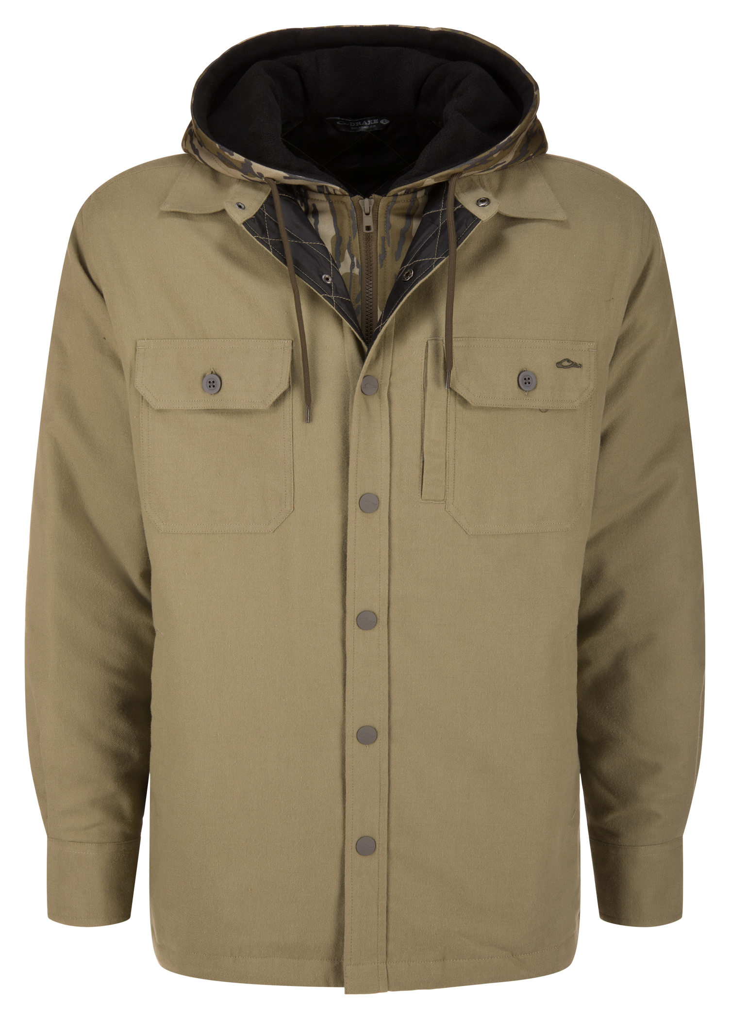 Image of Drake Waterfowl The Campfire Flannel Hoodie - Gadwall Brown
